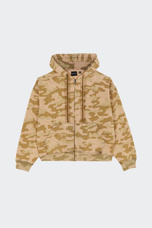 Hoodie zippée - Taille L Kaki