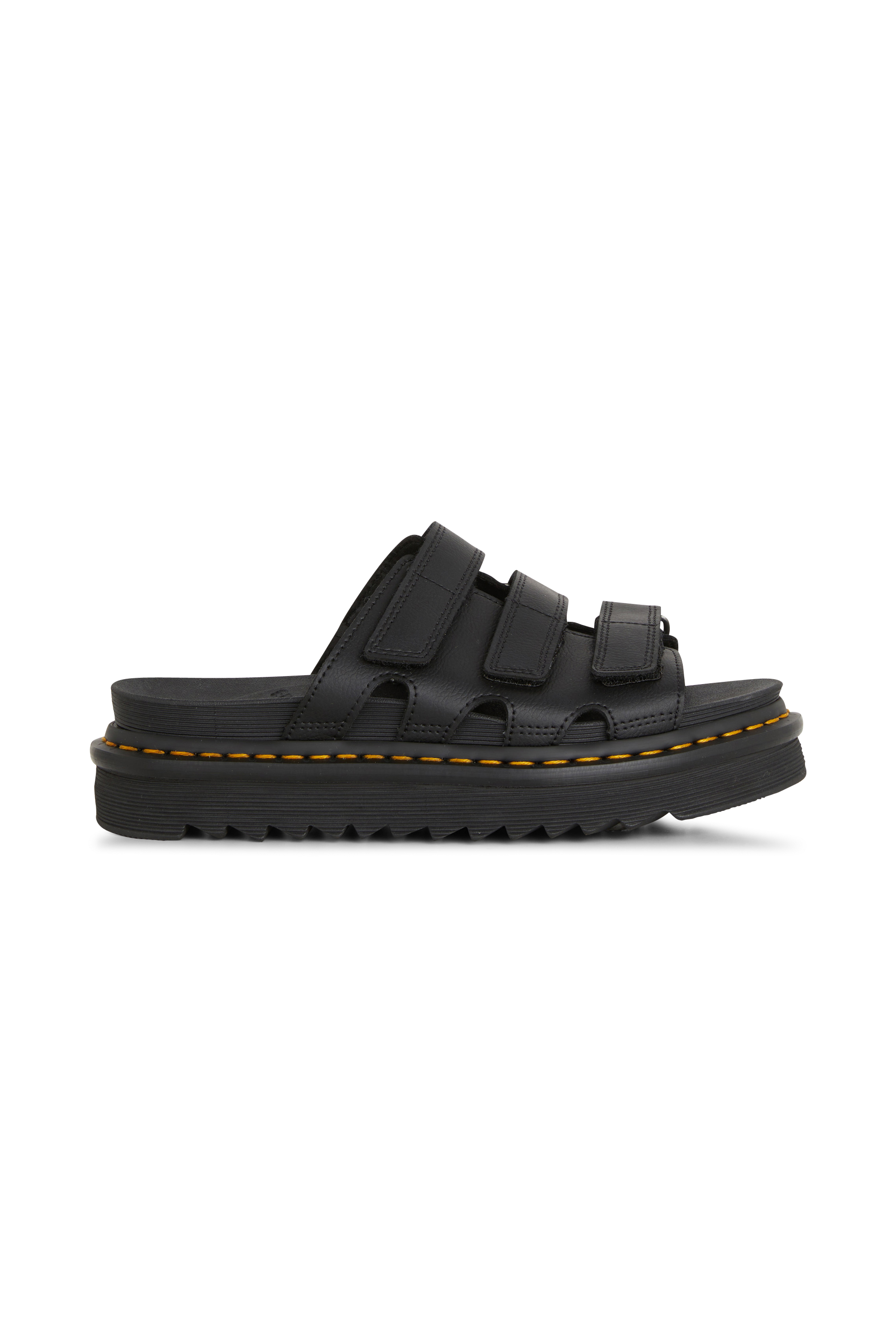 Flat furry sheepskin sandals Black