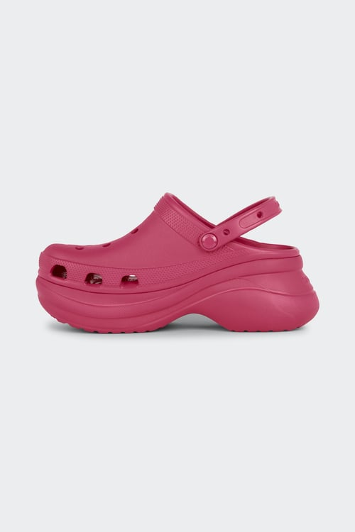 CROCS Flat furry sheepskin sandals Pink