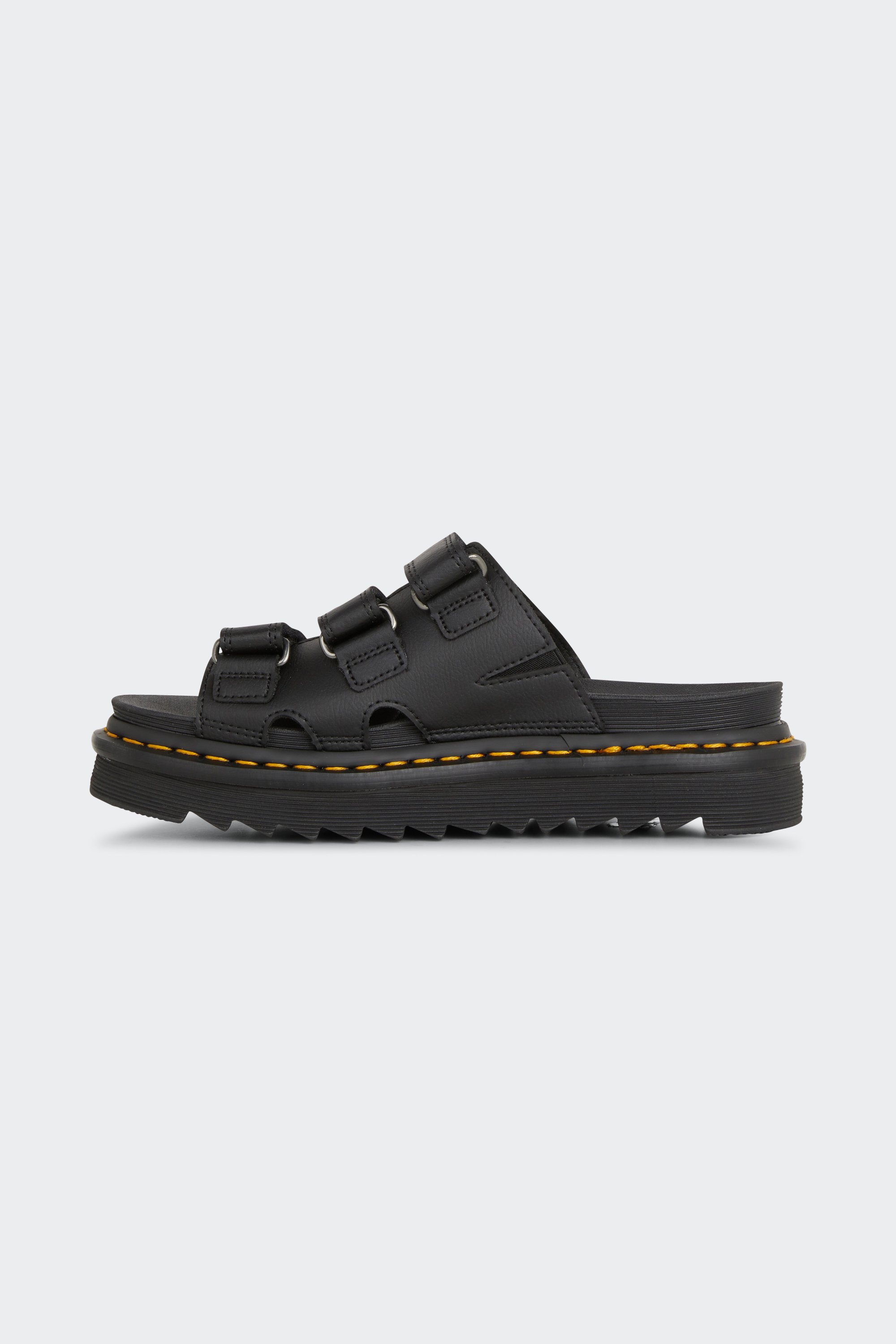 Flat furry sheepskin sandals | Black by DR. MARTENS Flat furry sheepskin sandals Black