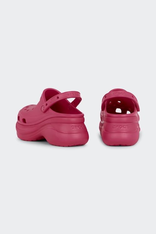 CROCS Flat furry sheepskin sandals Pink