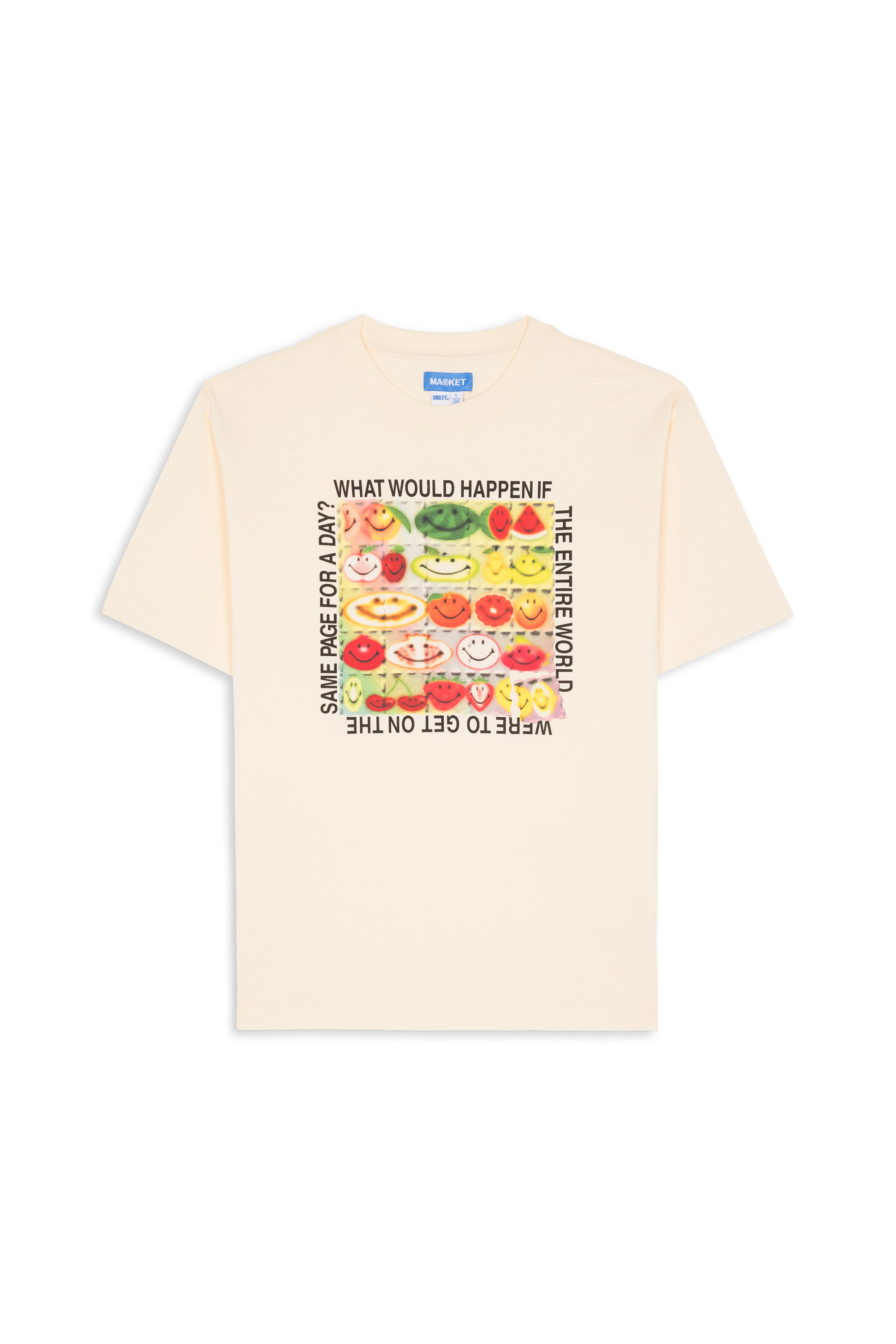 Regular-fit round-neck cotton T-shirt Beige