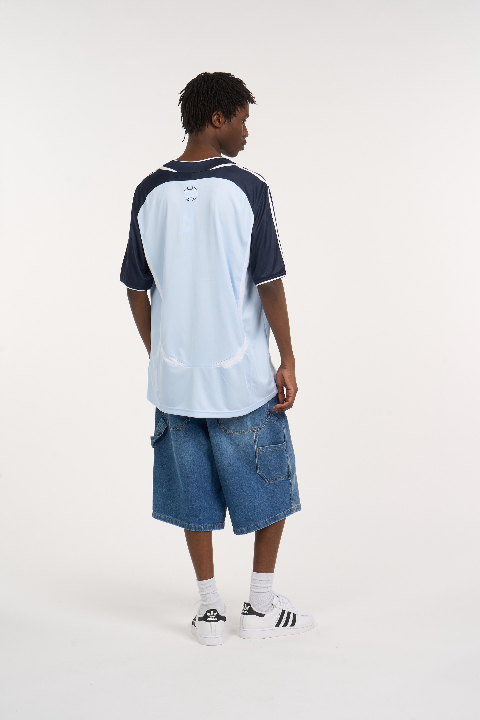 Regular-fit round-neck cotton T-shirt | Blue ADIDAS Men