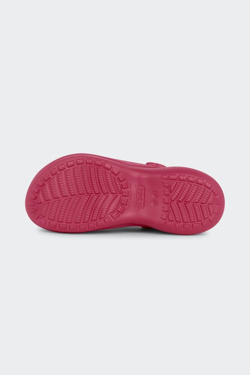 CROCS Flat furry sheepskin sandals Pink