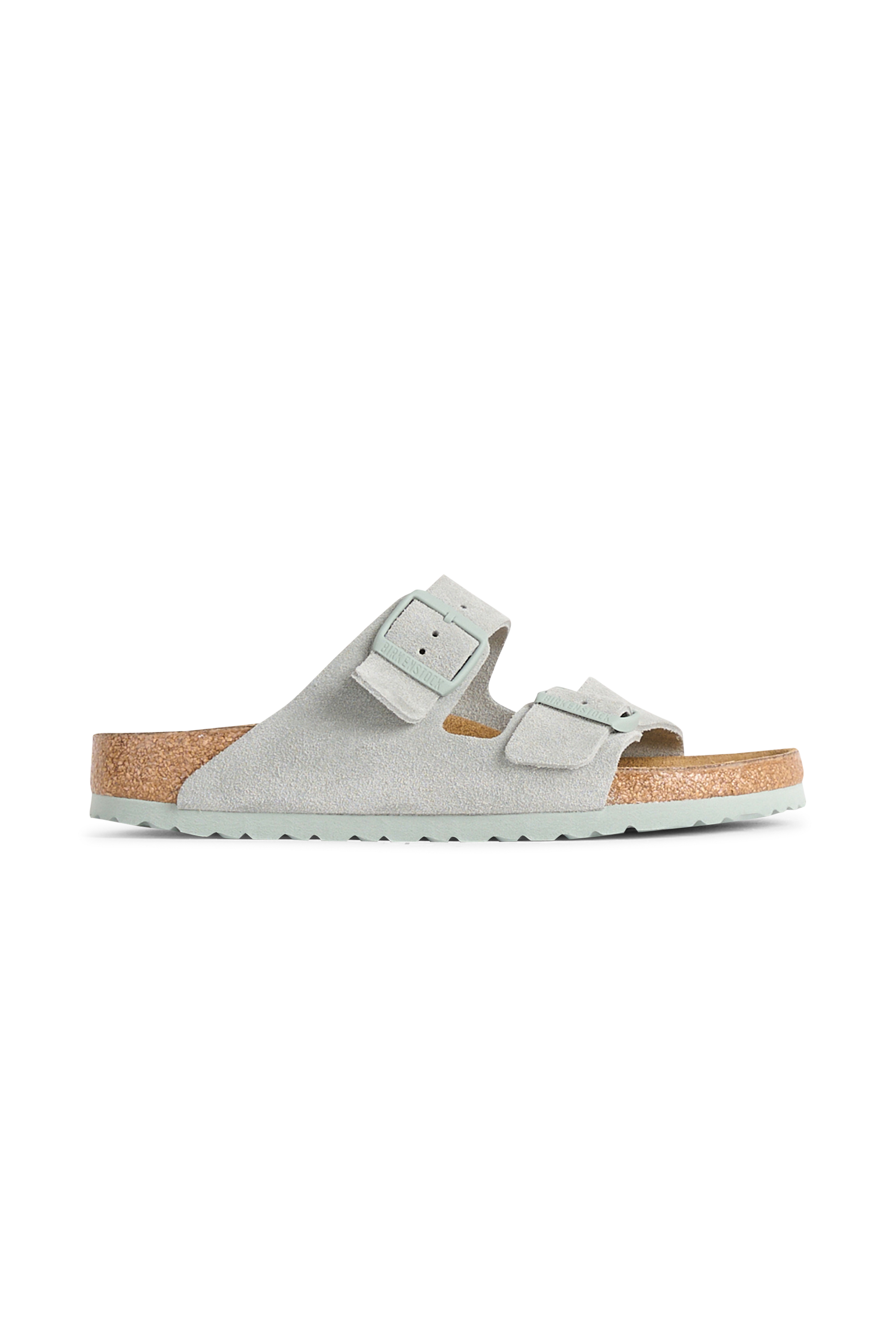 Flat furry sheepskin sandals Green