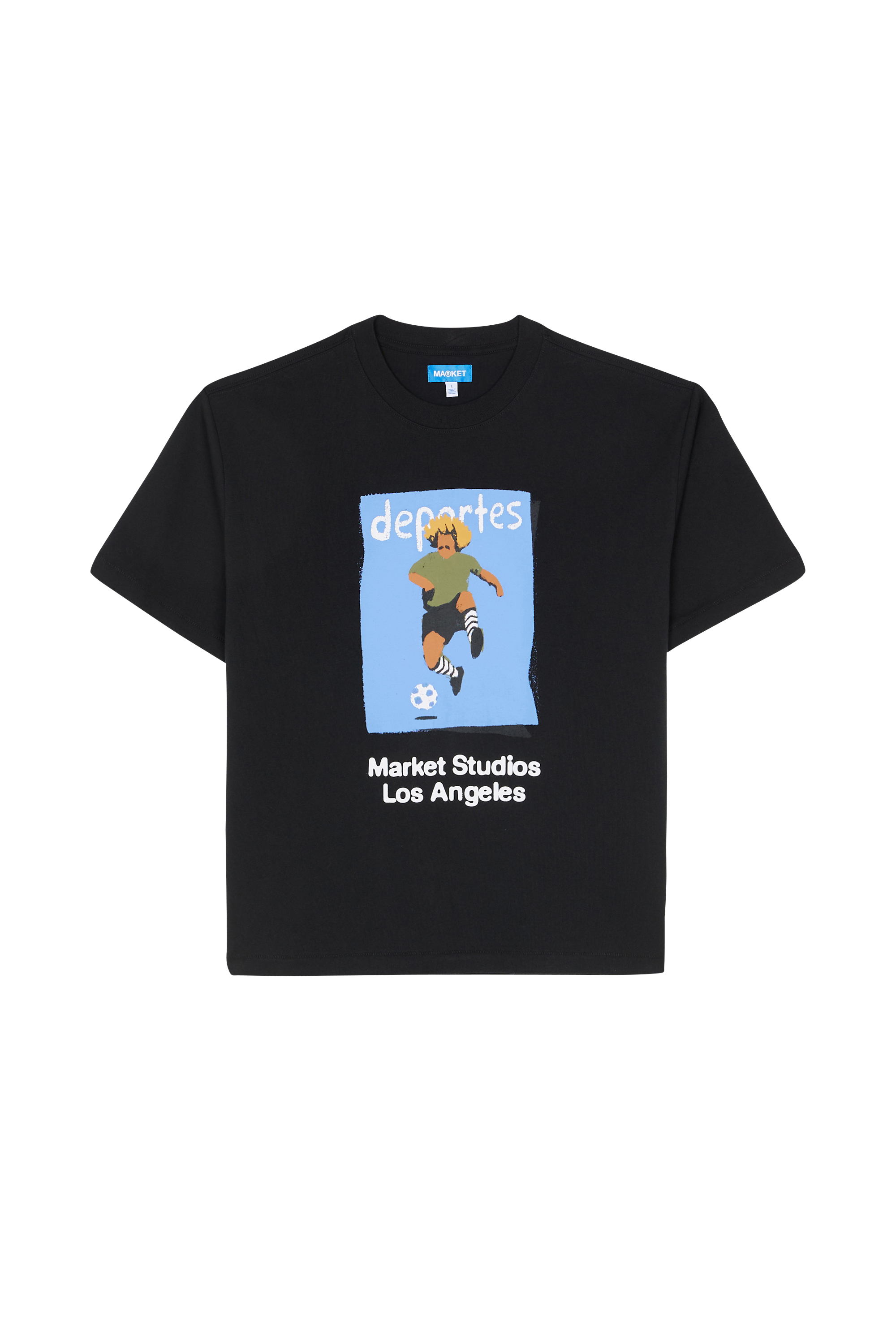 Regular-fit round-neck cotton T-shirt Black