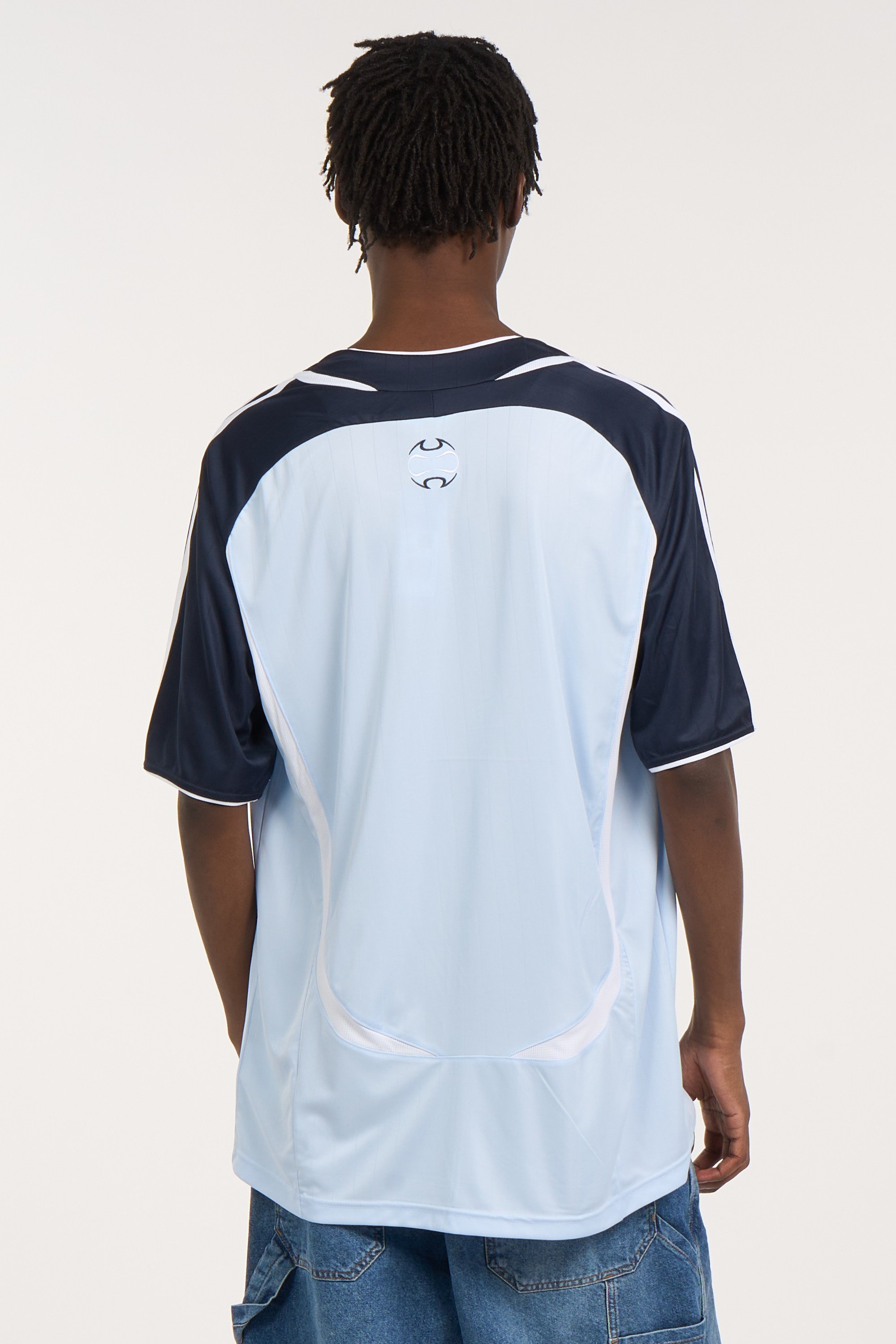 Regular-fit round-neck cotton T-shirt | Blue ADIDAS Men