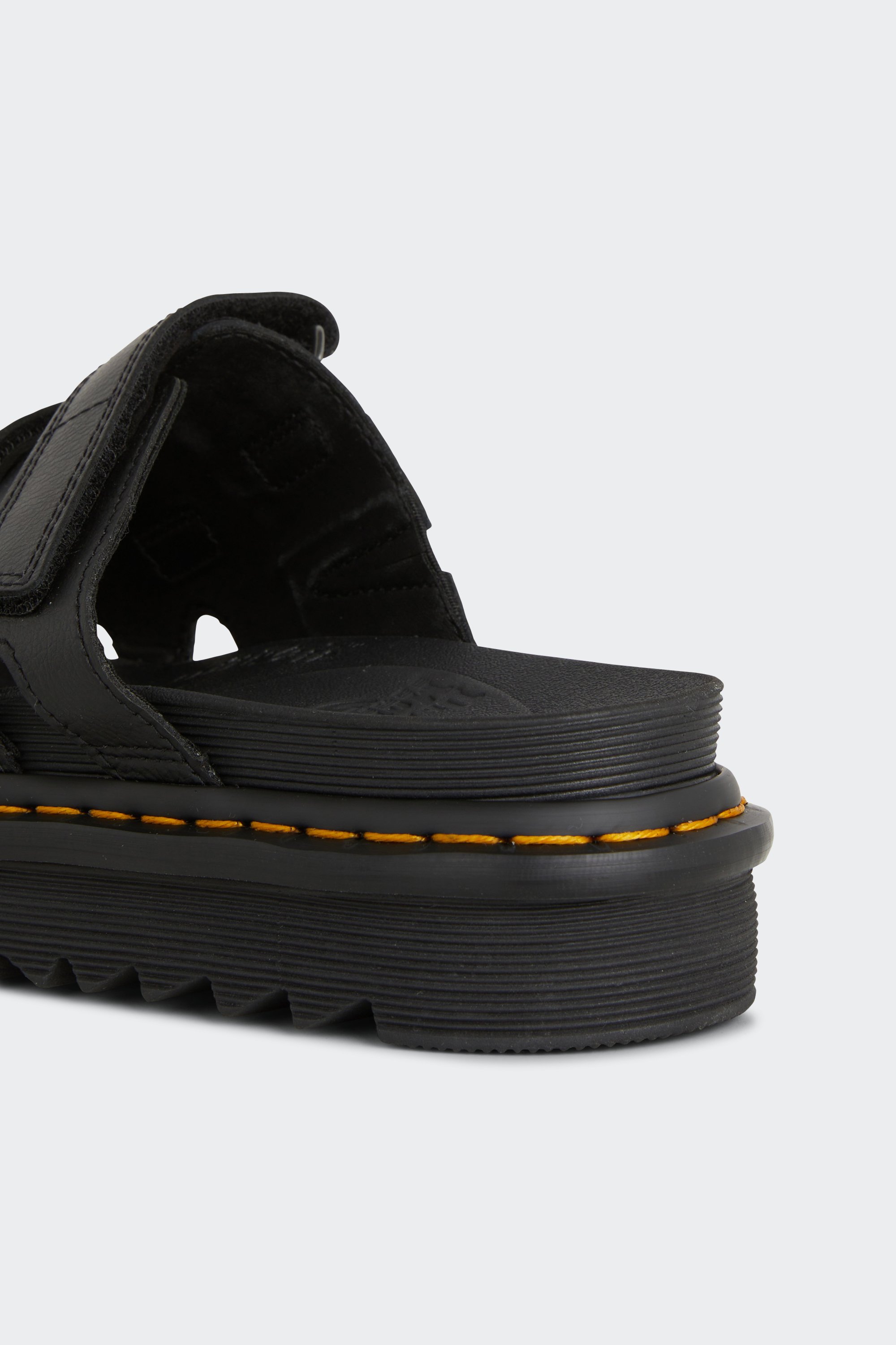 Flat furry sheepskin sandals | Black by DR. MARTENS Flat furry sheepskin sandals Black