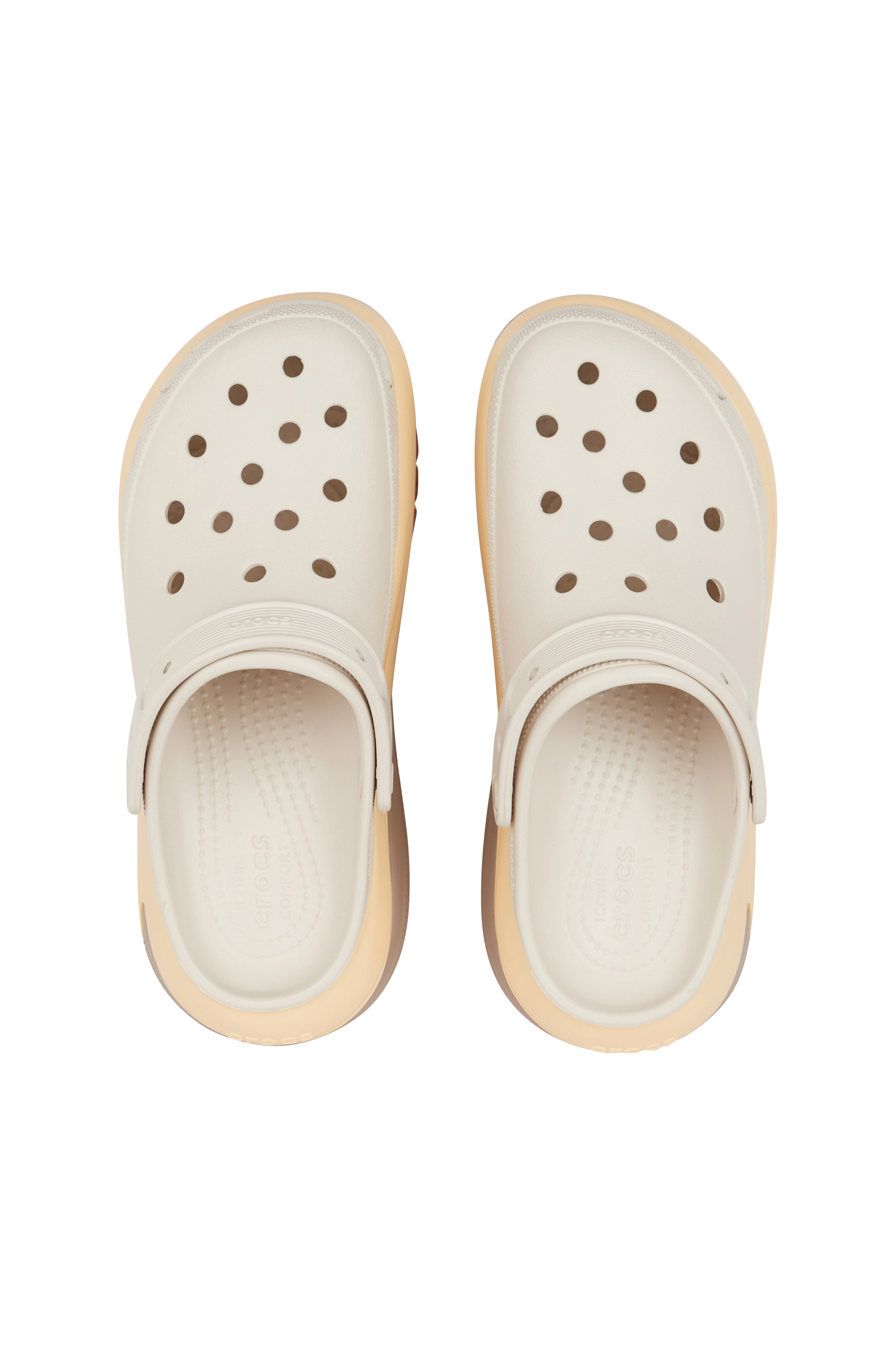 Flat furry sheepskin sandals Beige
