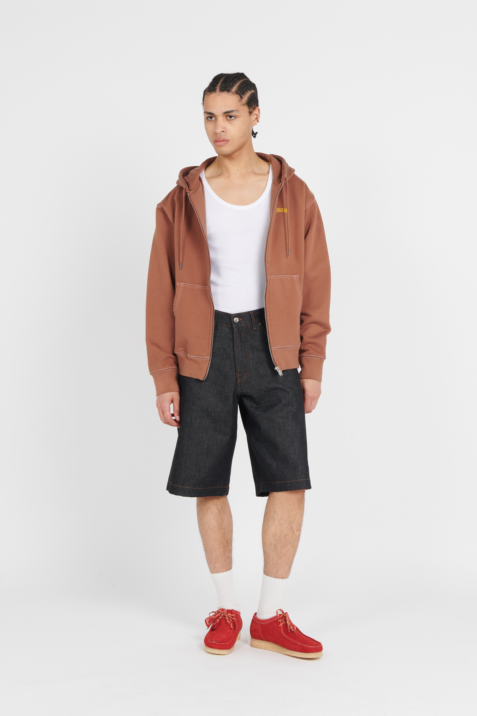 zip-up hoodie Brown
