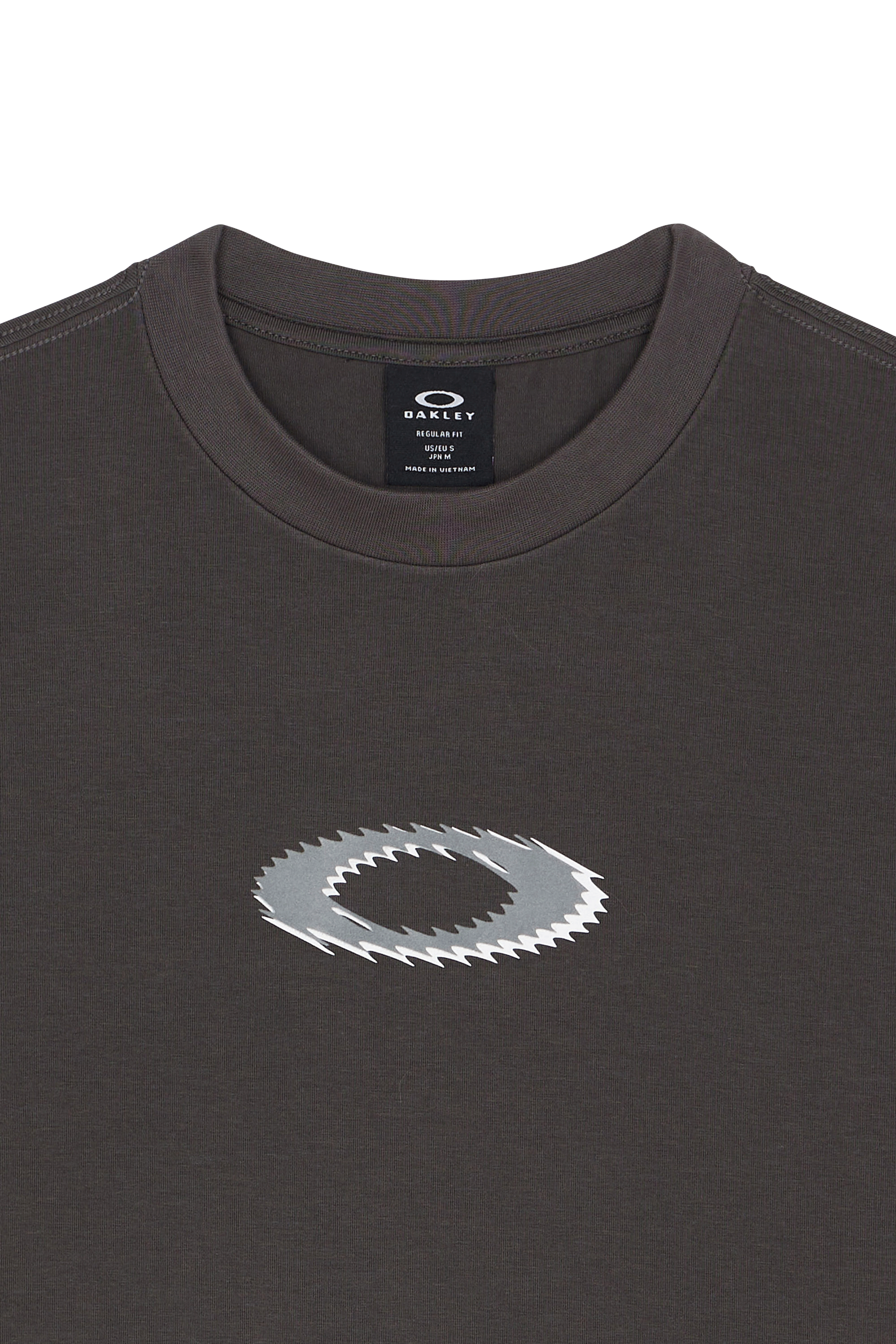 Regular-fit round-neck cotton T-shirt Black