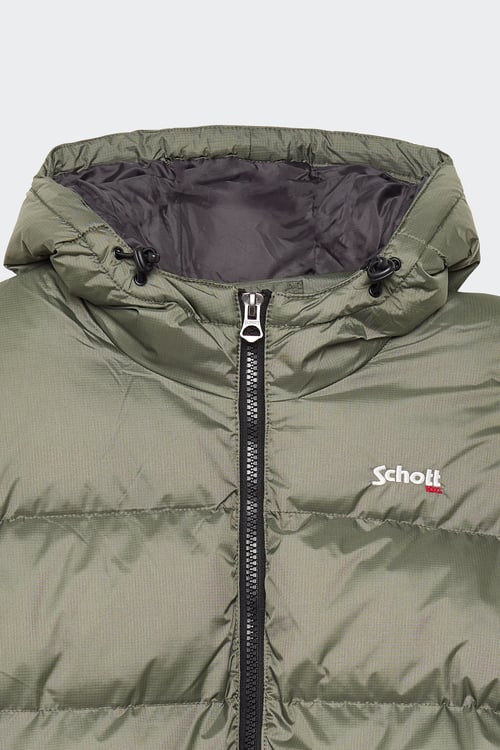 SCHOTT Puffer jacket with hood Green