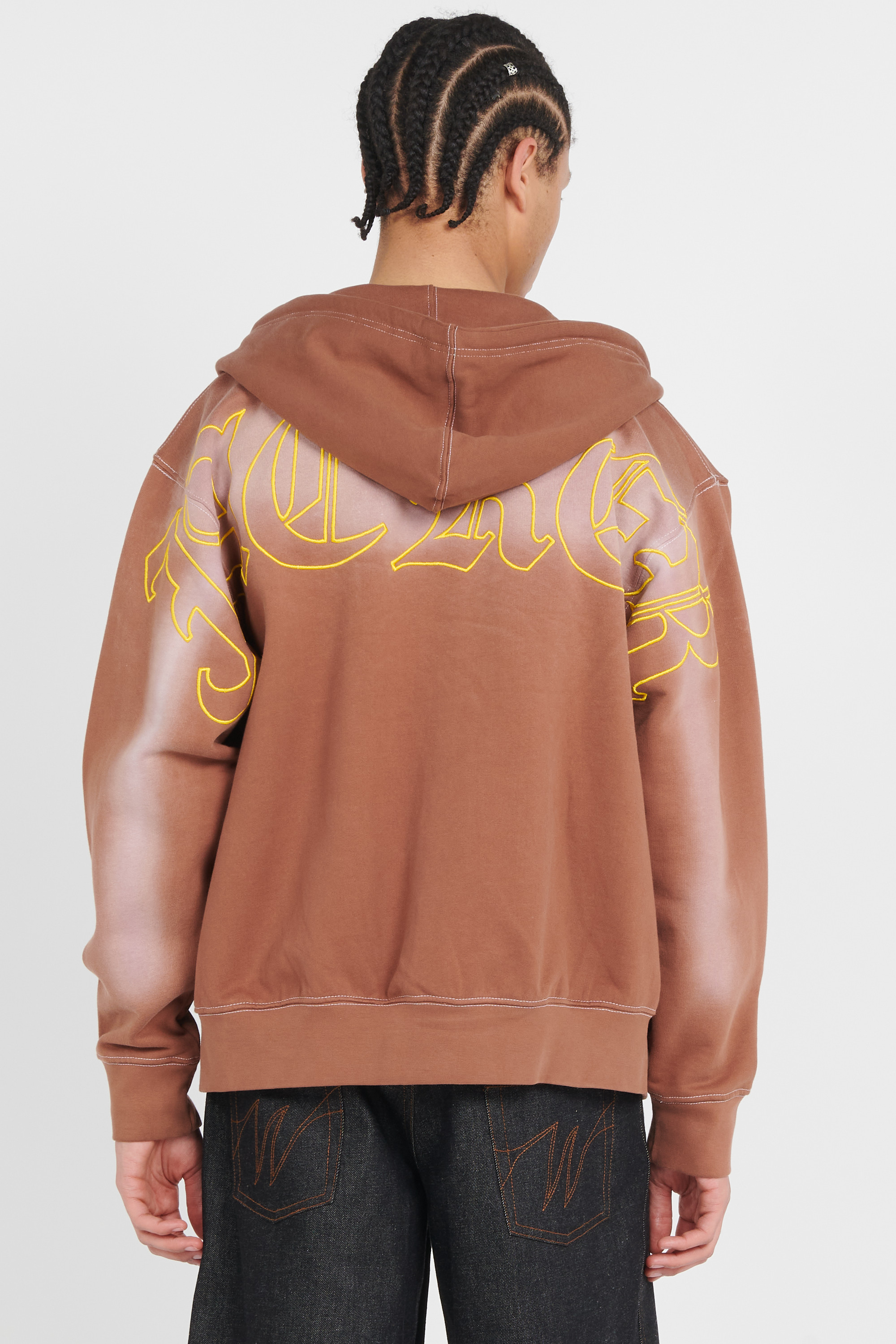 zip-up hoodie Brown