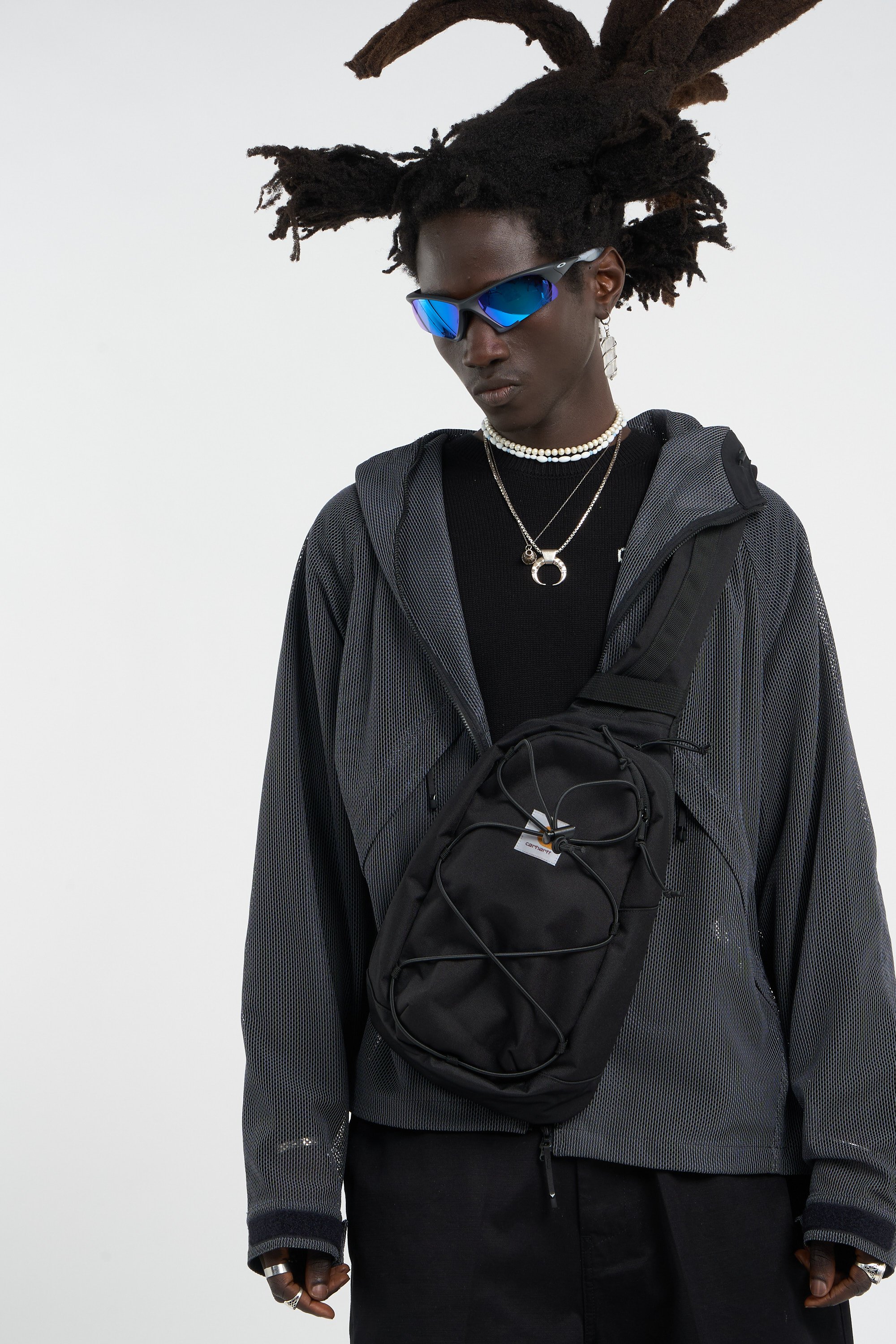 Printed canvas waist bag CARHARTT WIP Black