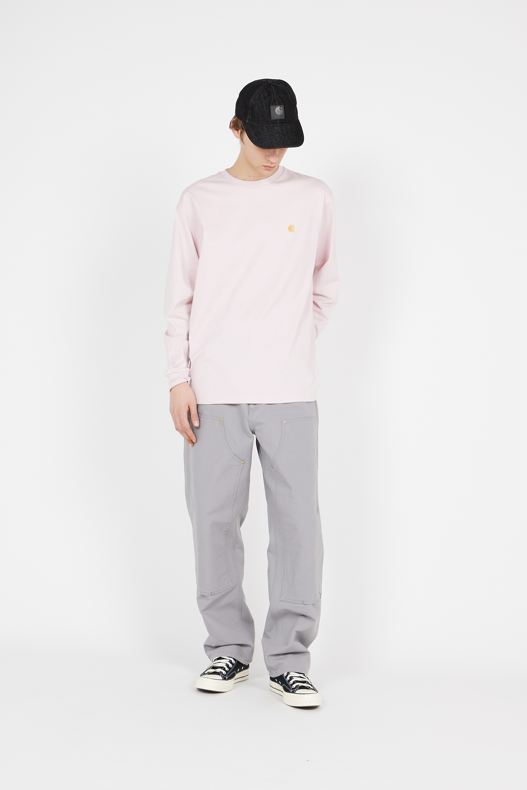 Regular-fit round-neck cotton T-shirt Pink