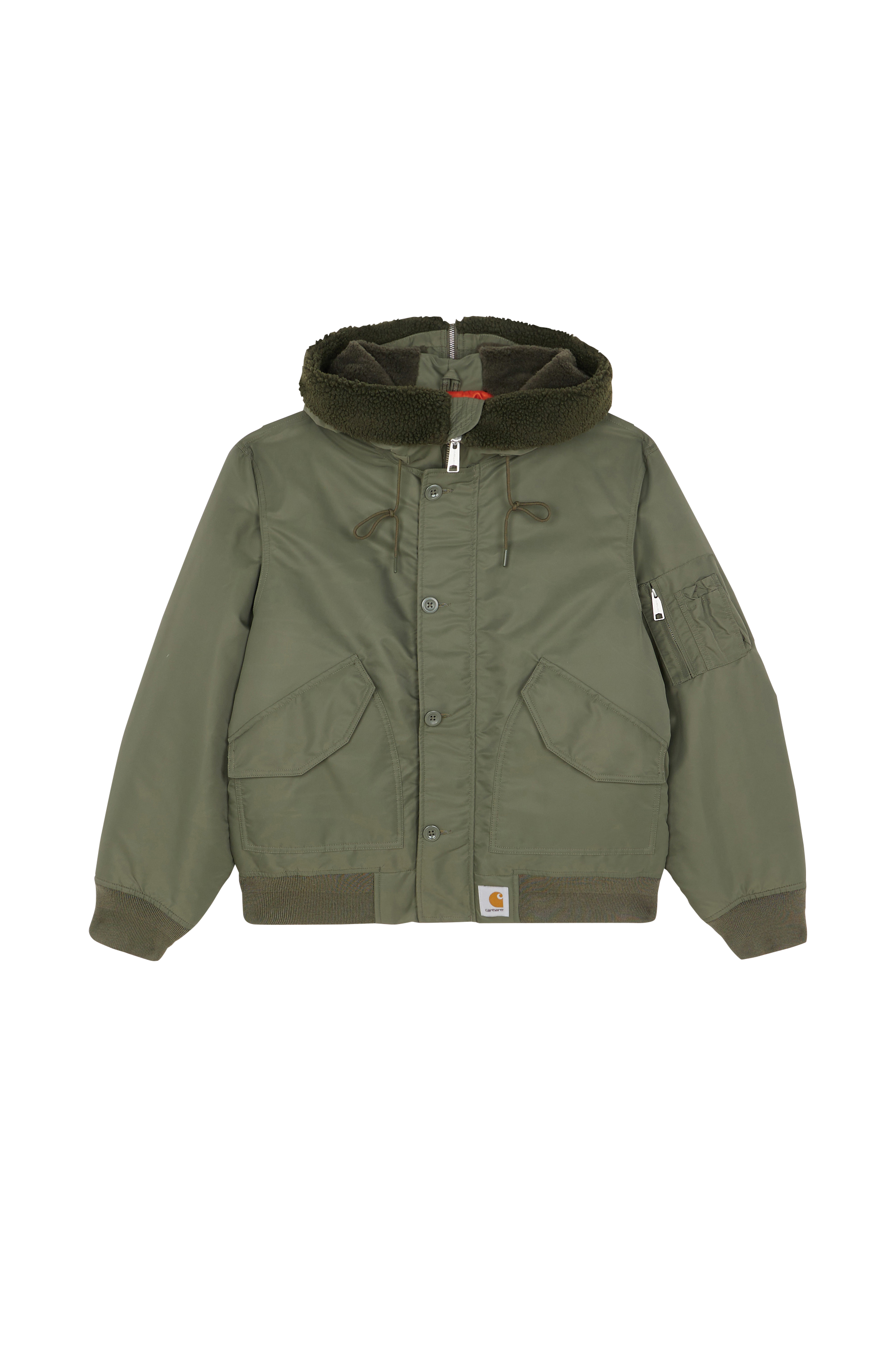 Lightweight quilted padded jacket with high neck Khaki
