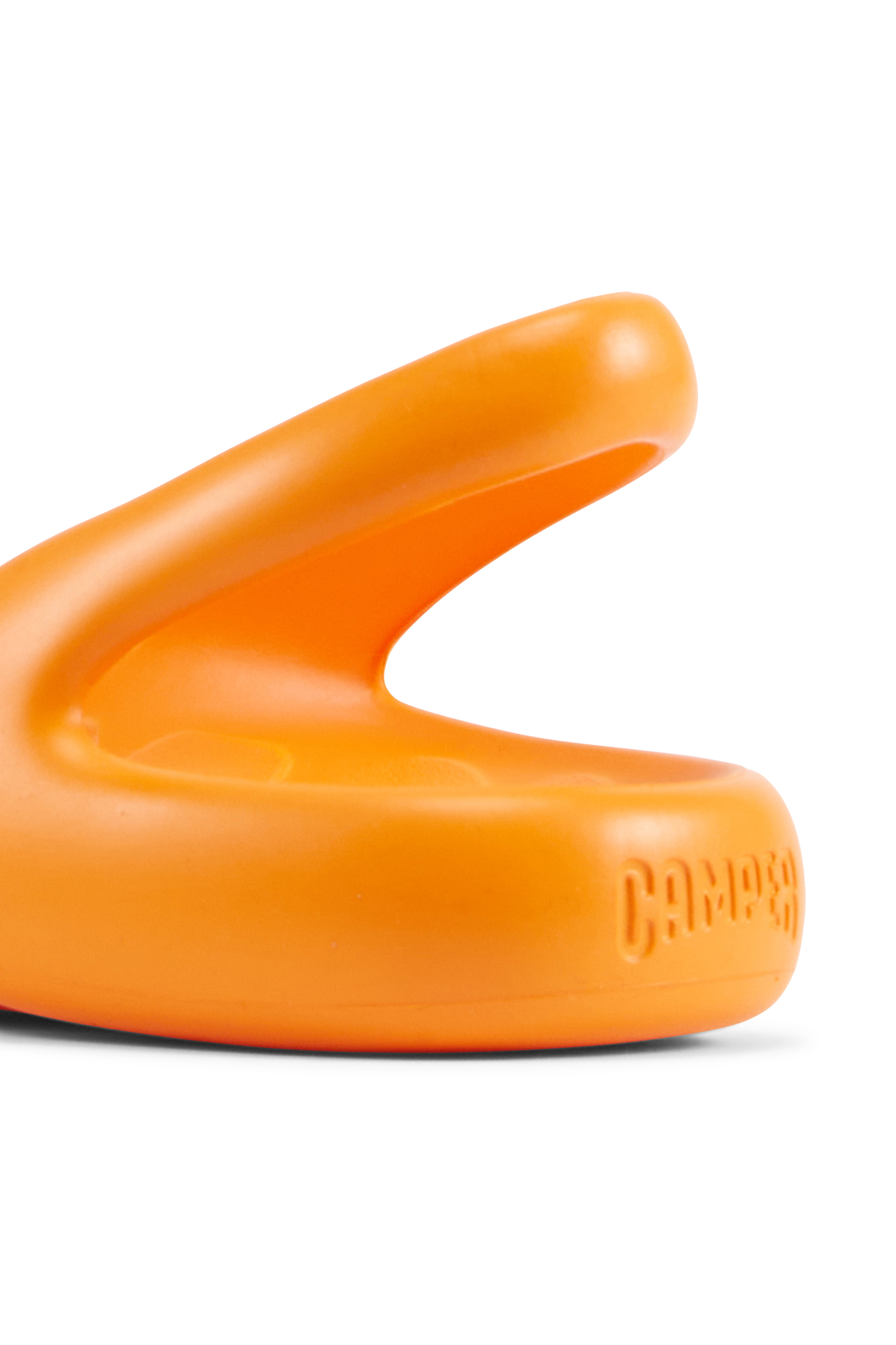 Flat furry sheepskin sandals Orange