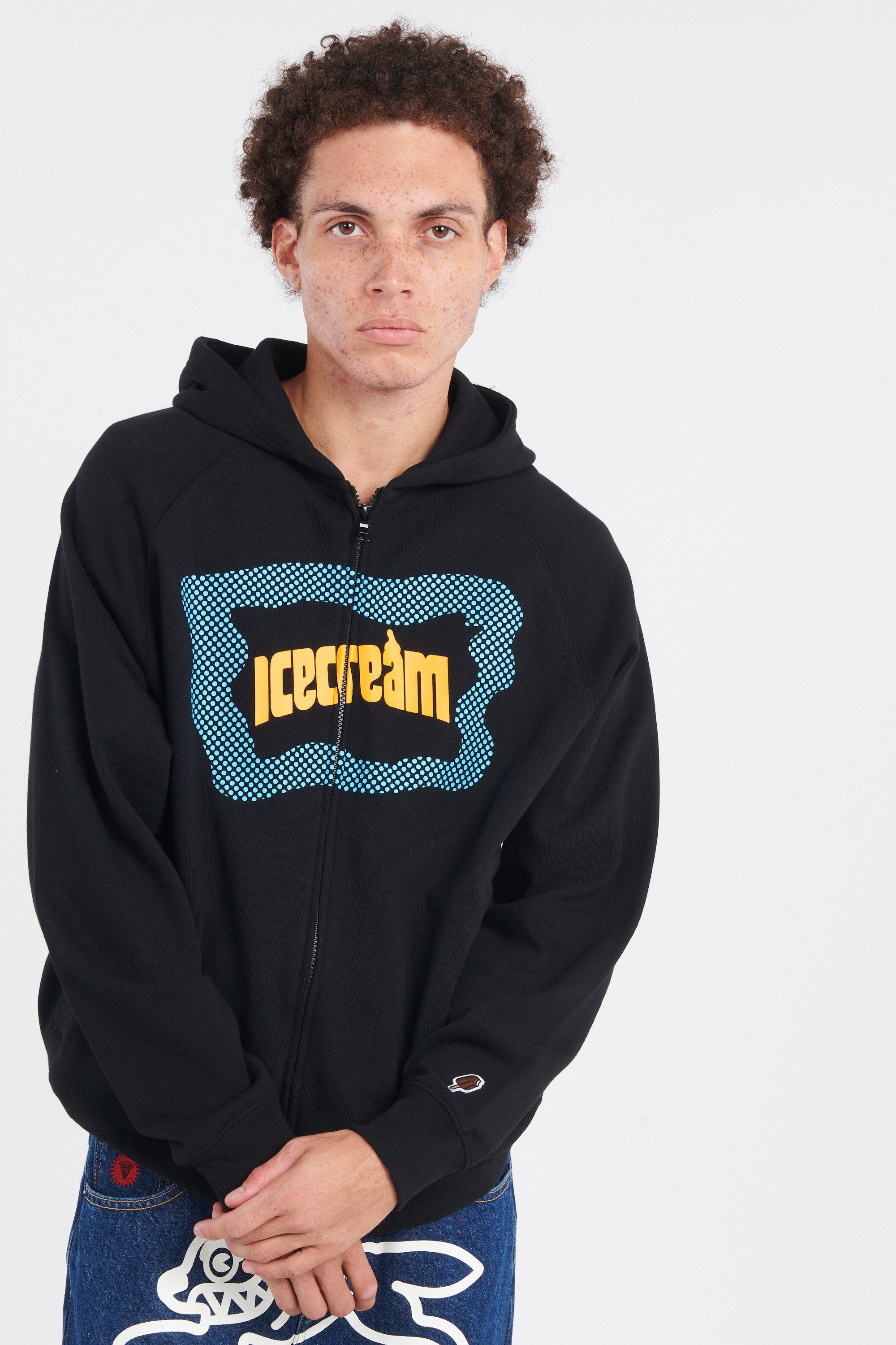 Regular-fit zip-up cotton-blend hoodie with Pony Player | Black by ICE CREAM Regular-fit zip-up cotton-blend hoodie with Pony Player Black