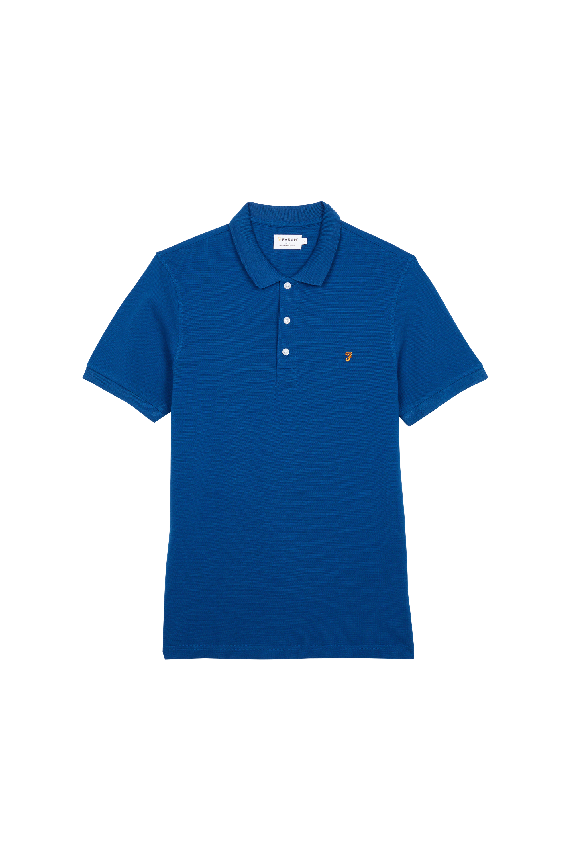 Short-sleeved organic cotton polo Blue