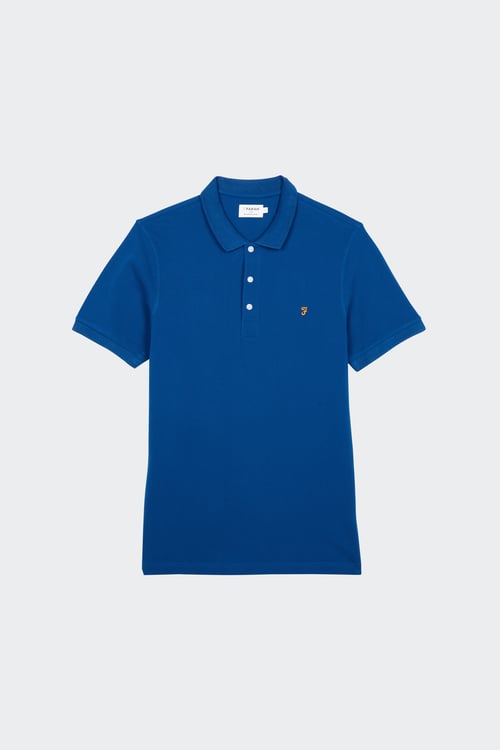 FARAH Polo à manches courtes en coton bio Bleu