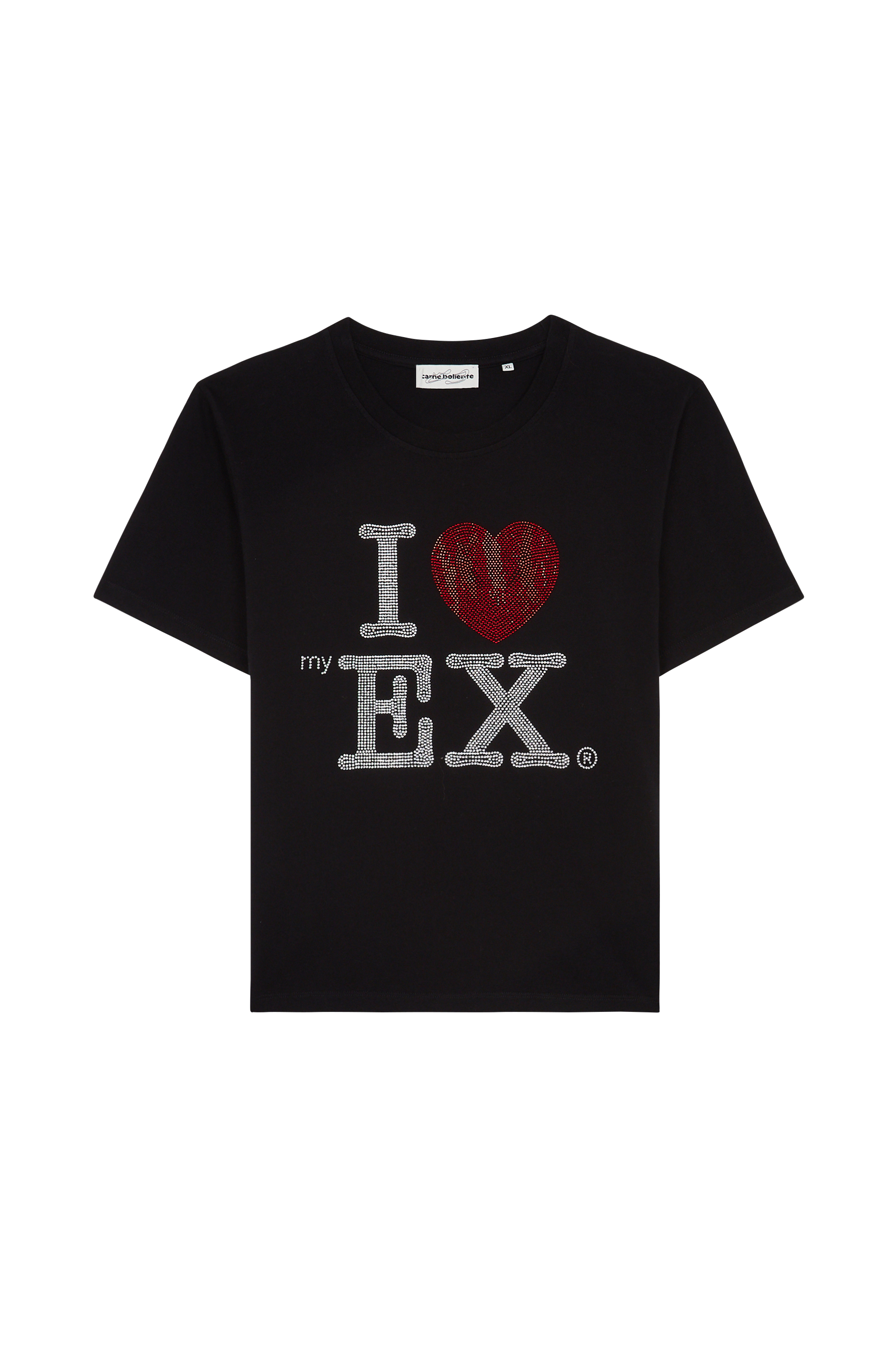 Regular-fit round-neck cotton T-shirt Black