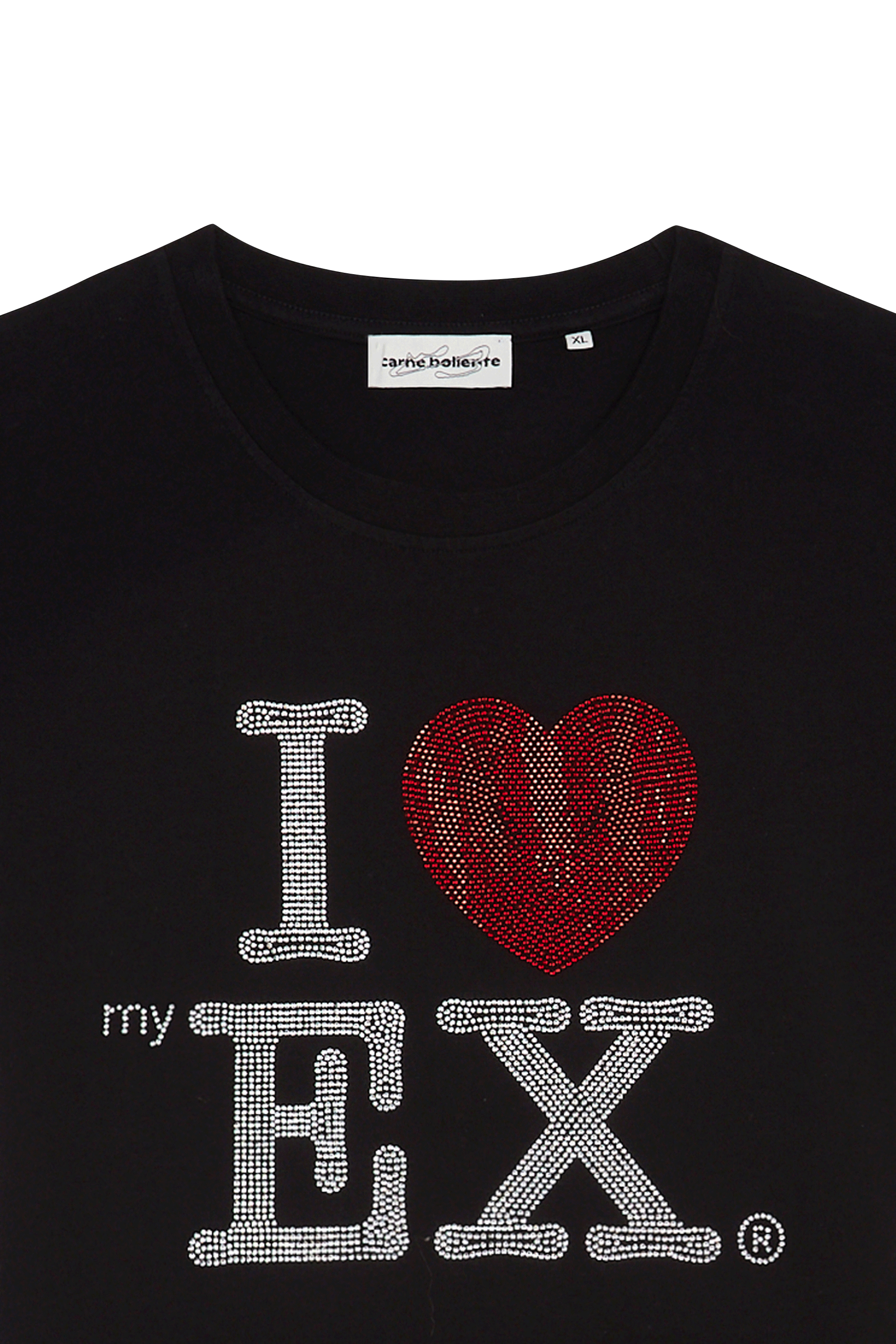 Regular-fit round-neck cotton T-shirt Black