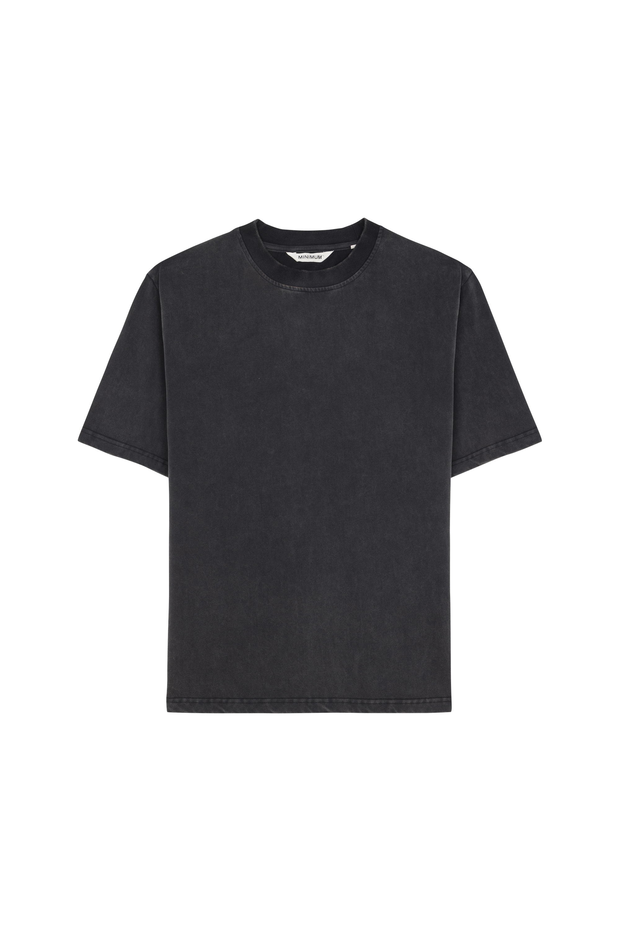 Regular-fit round-neck cotton T-shirt Black