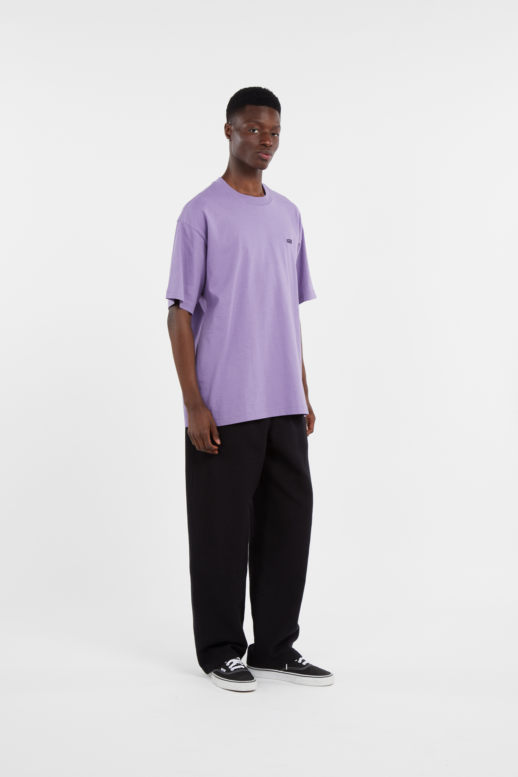 Regular-fit round-neck cotton T-shirt Purple