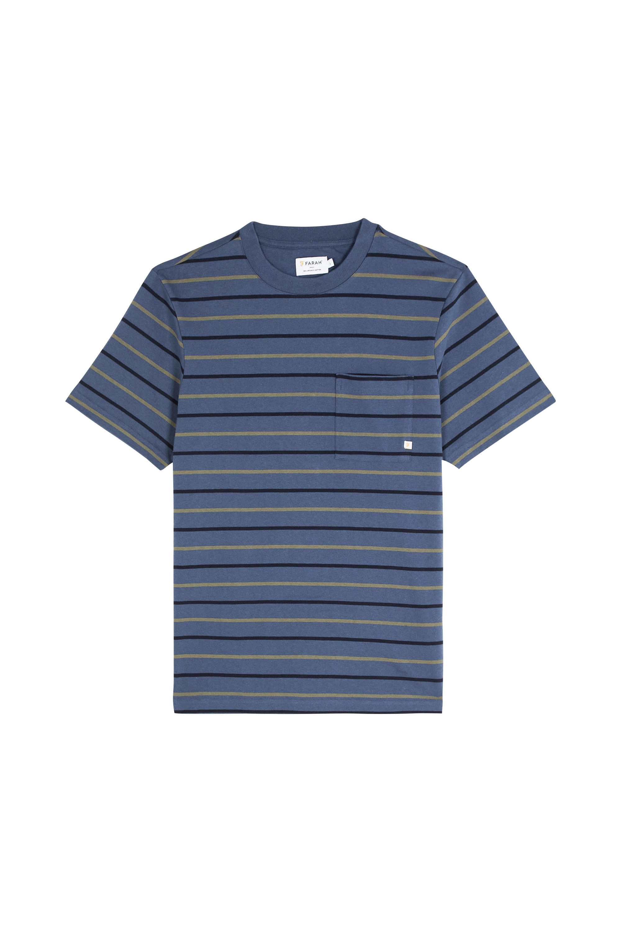 Regular-fit round-neck cotton T-shirt Blue