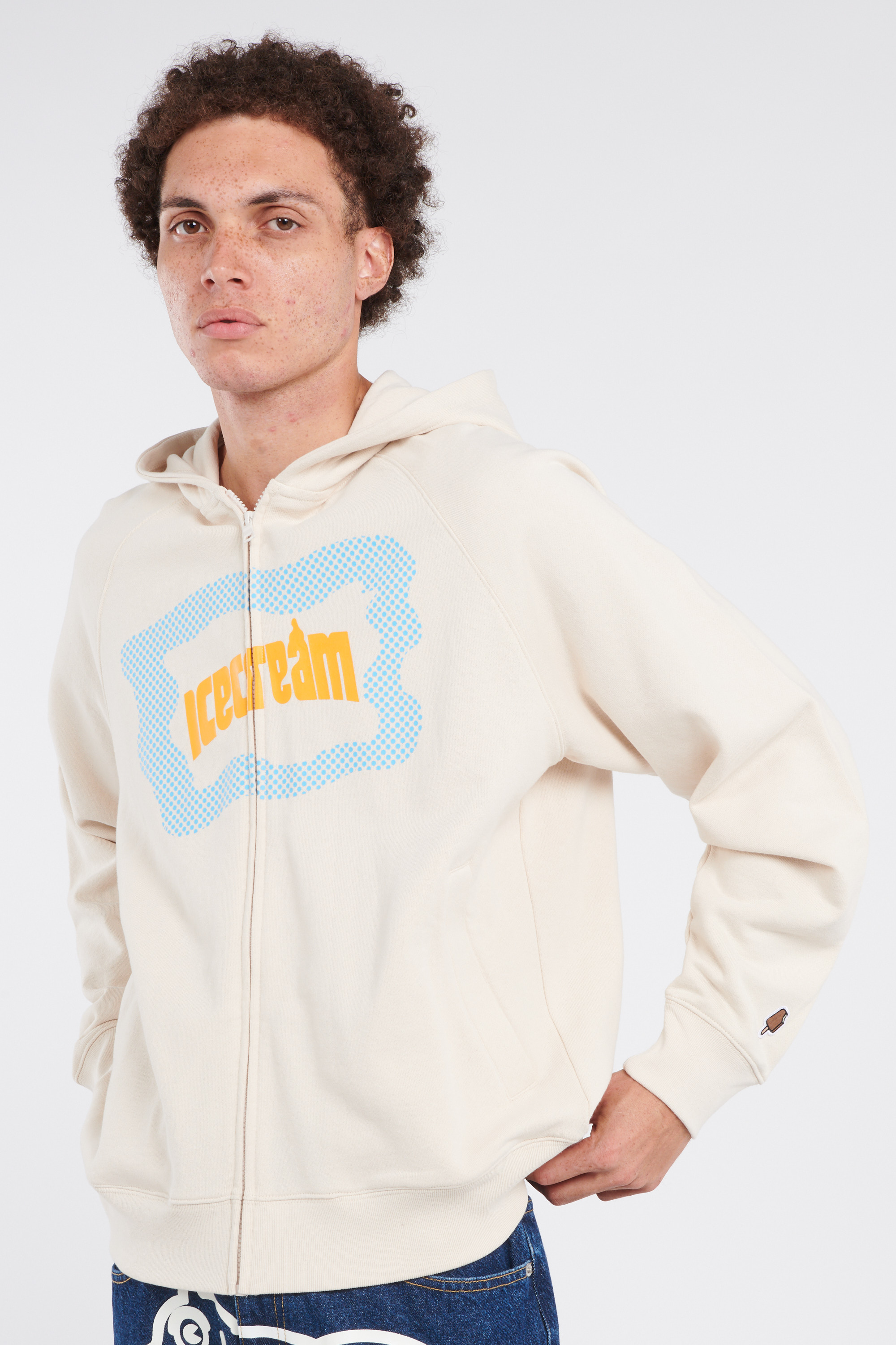 Hoodie zippé Beige