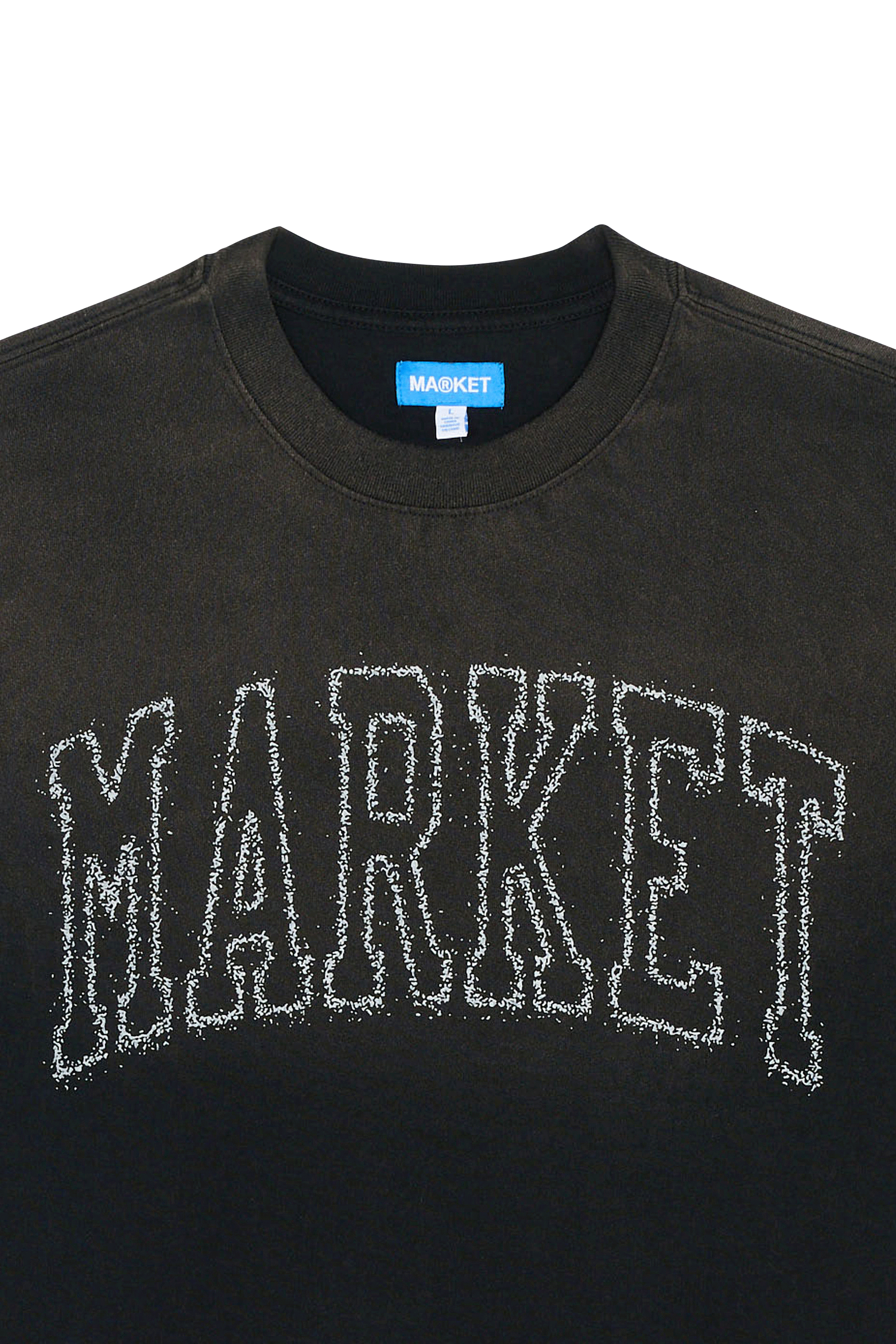 Regular-fit round-neck cotton T-shirt Black