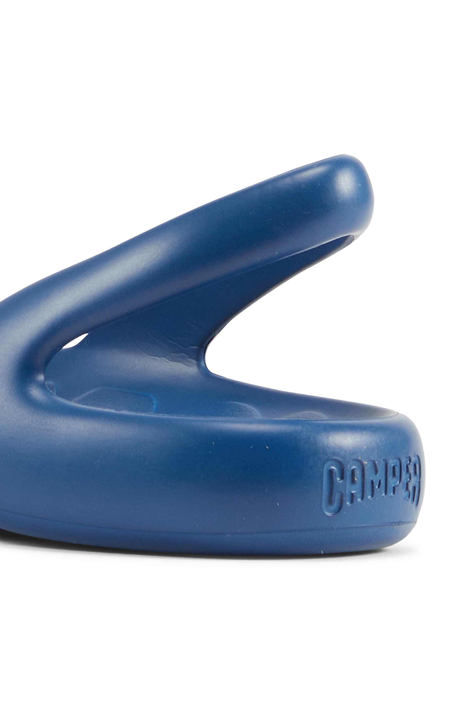 Flat furry sheepskin sandals Blue