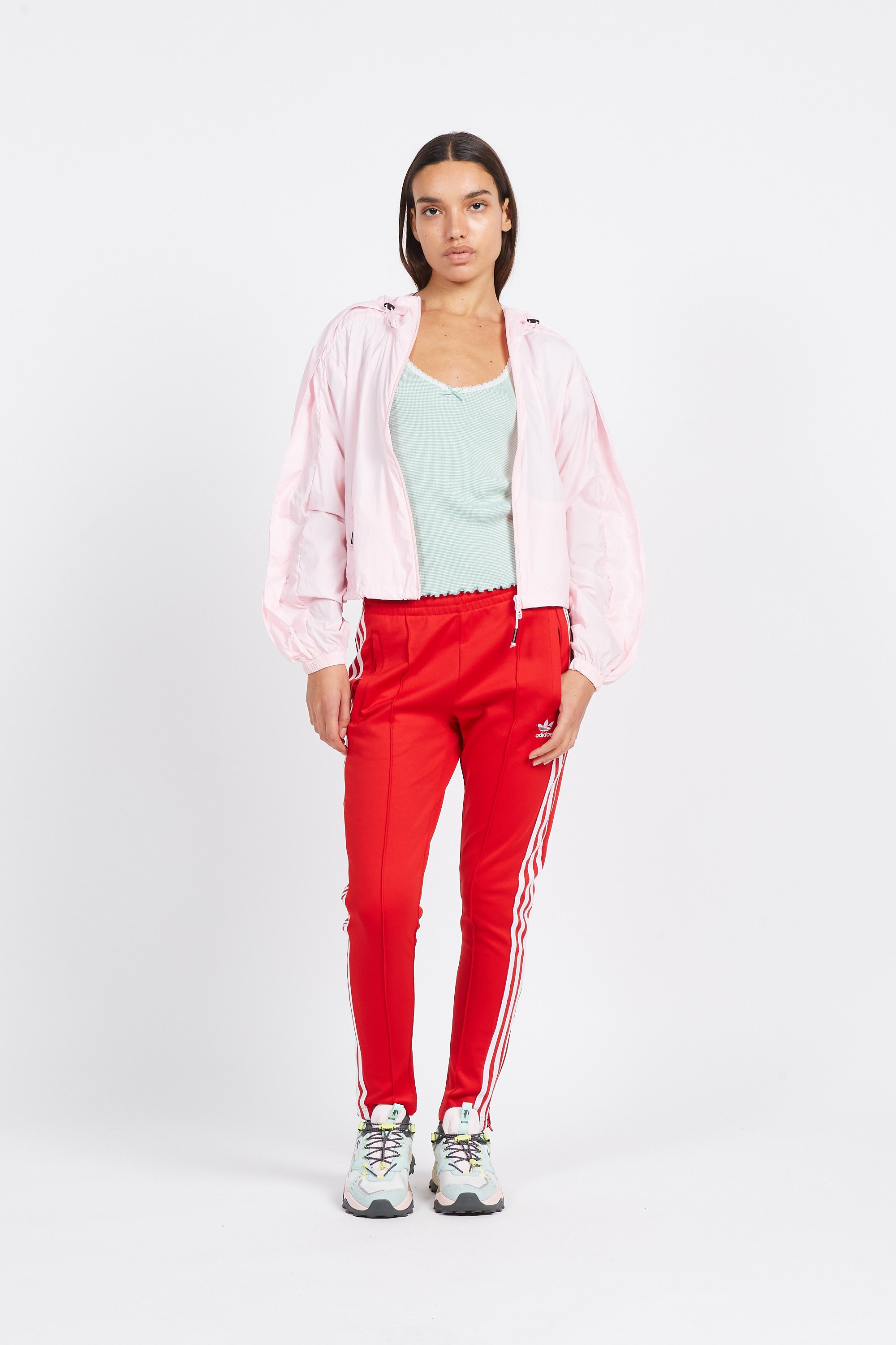 Pantalon adidas rouge online femme