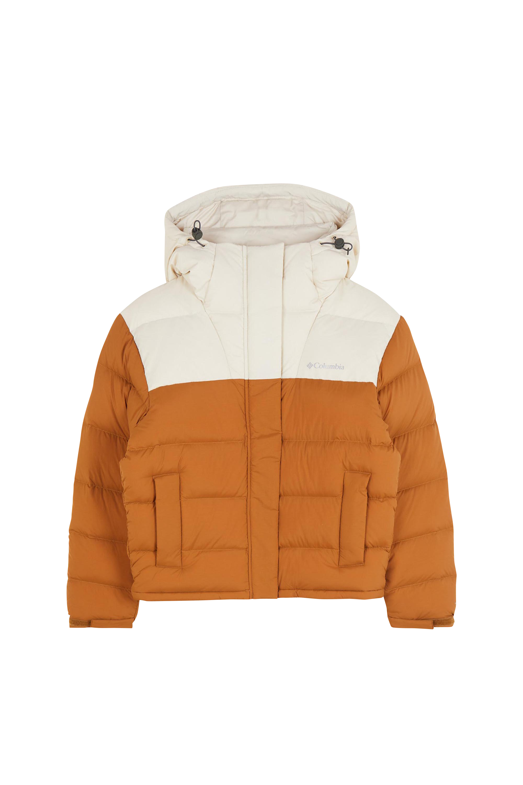 Lightweight quilted padded jacket with high neck Brown