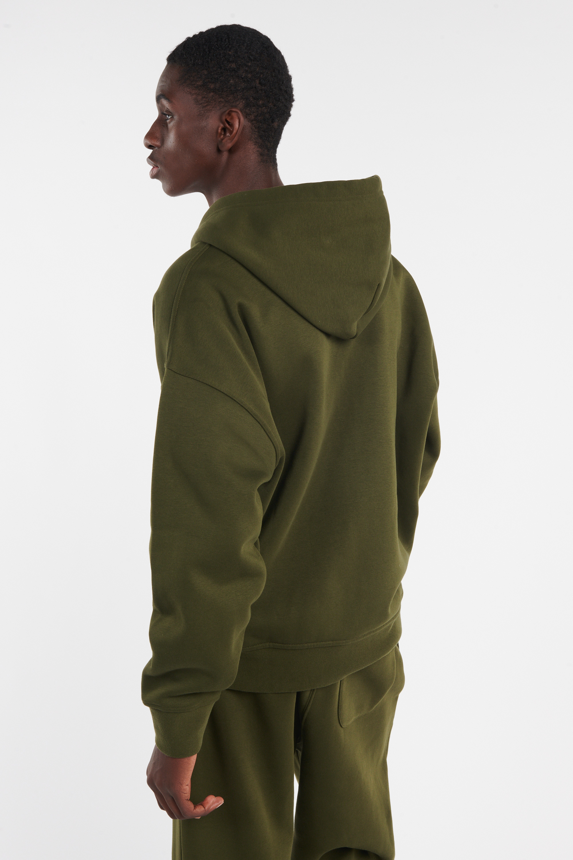 Hoodie zippé Kaki