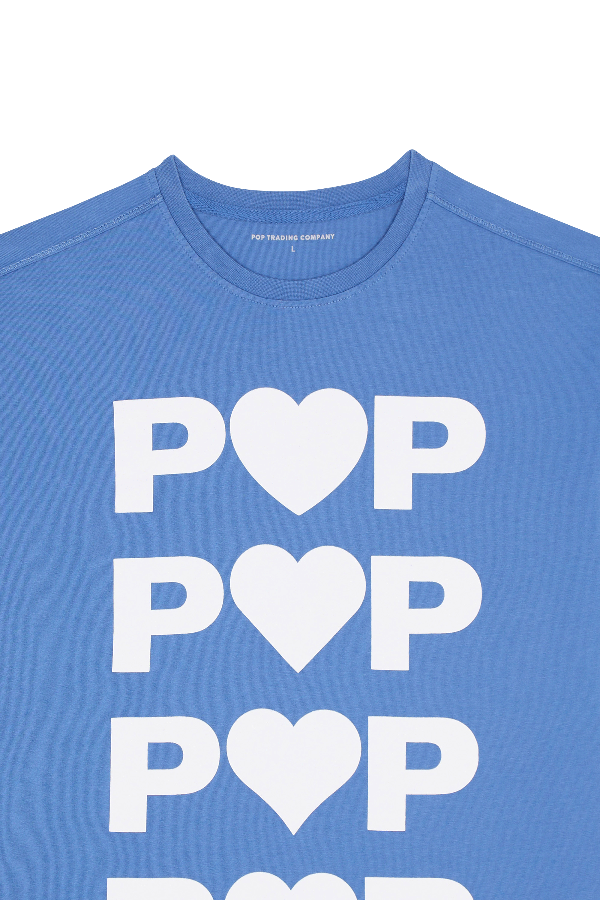 Regular-fit round-neck cotton T-shirt Blue