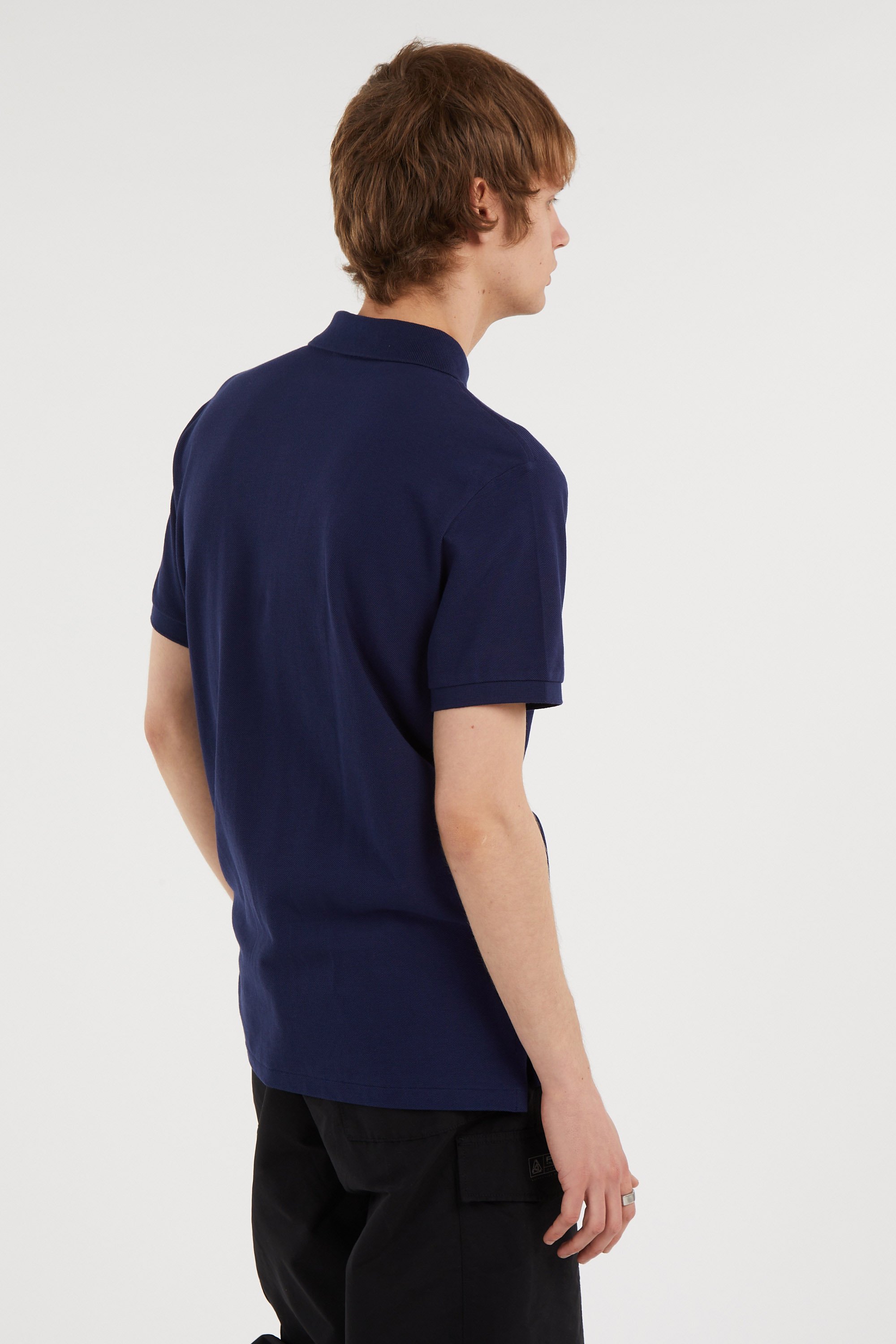 Polo slim-fit en coton Bleu