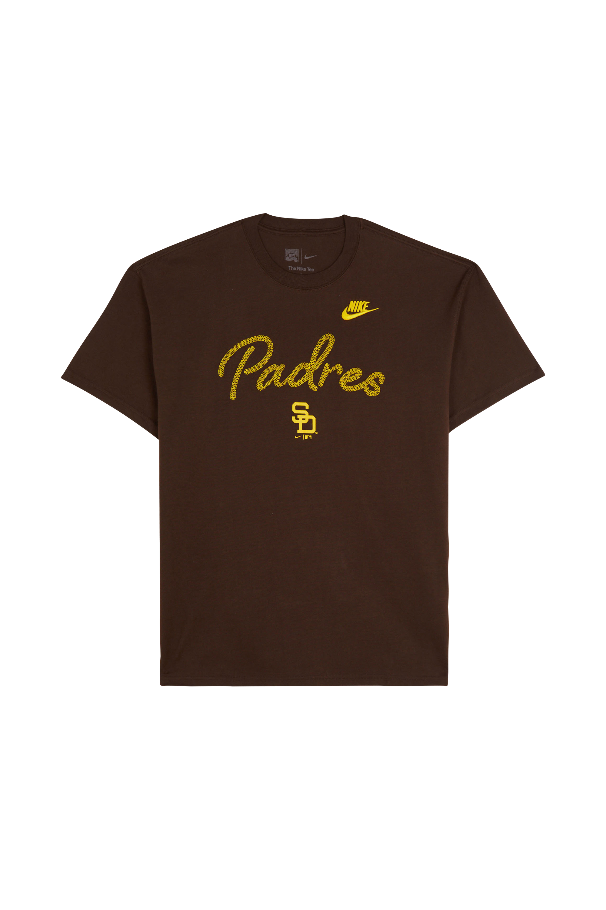 Regular-fit round-neck cotton T-shirt Brown