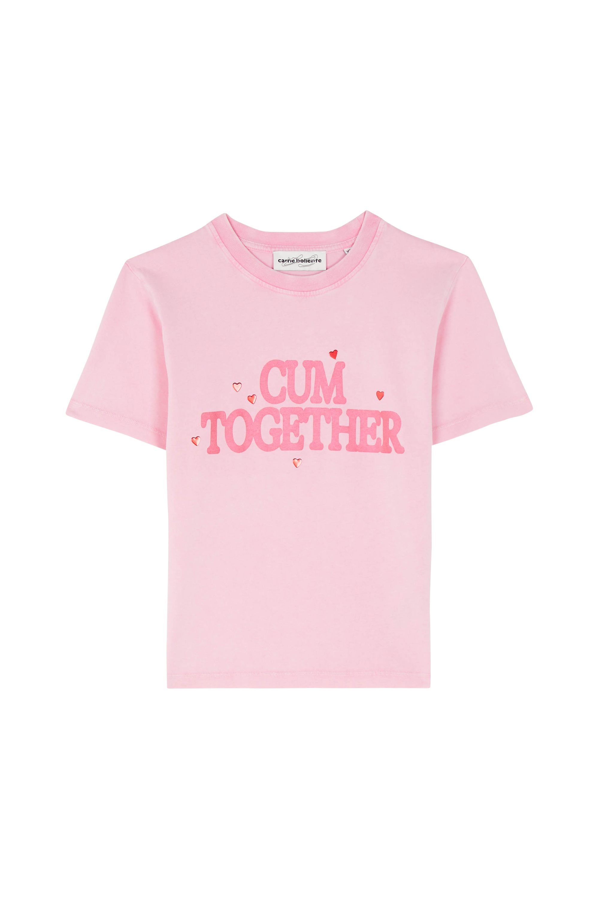 Regular-fit round-neck cotton T-shirt Pink