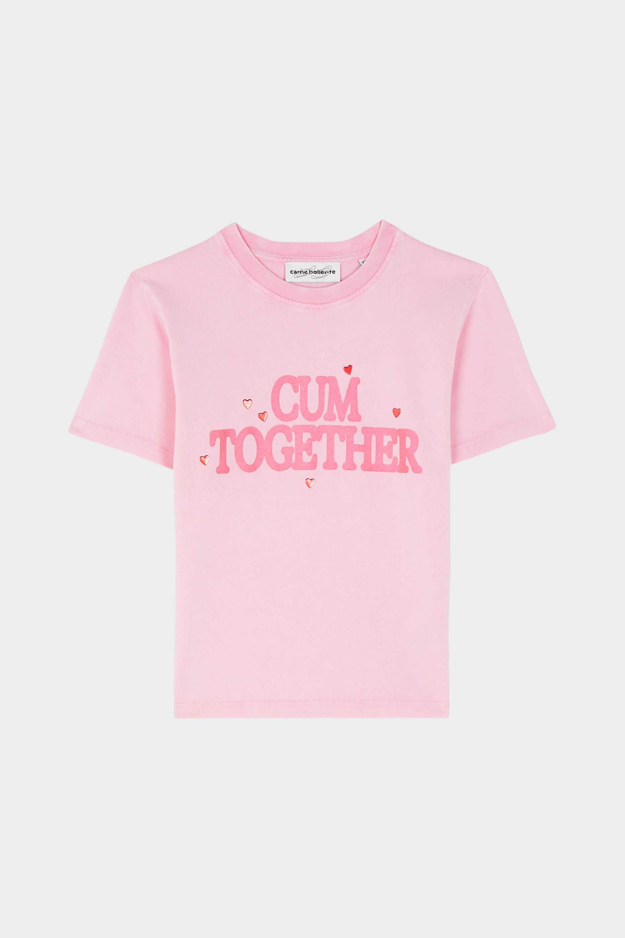 Regular-fit round-neck cotton T-shirt | Pink by CARNE BOLLENTE Regular-fit round-neck cotton T-shirt Pink