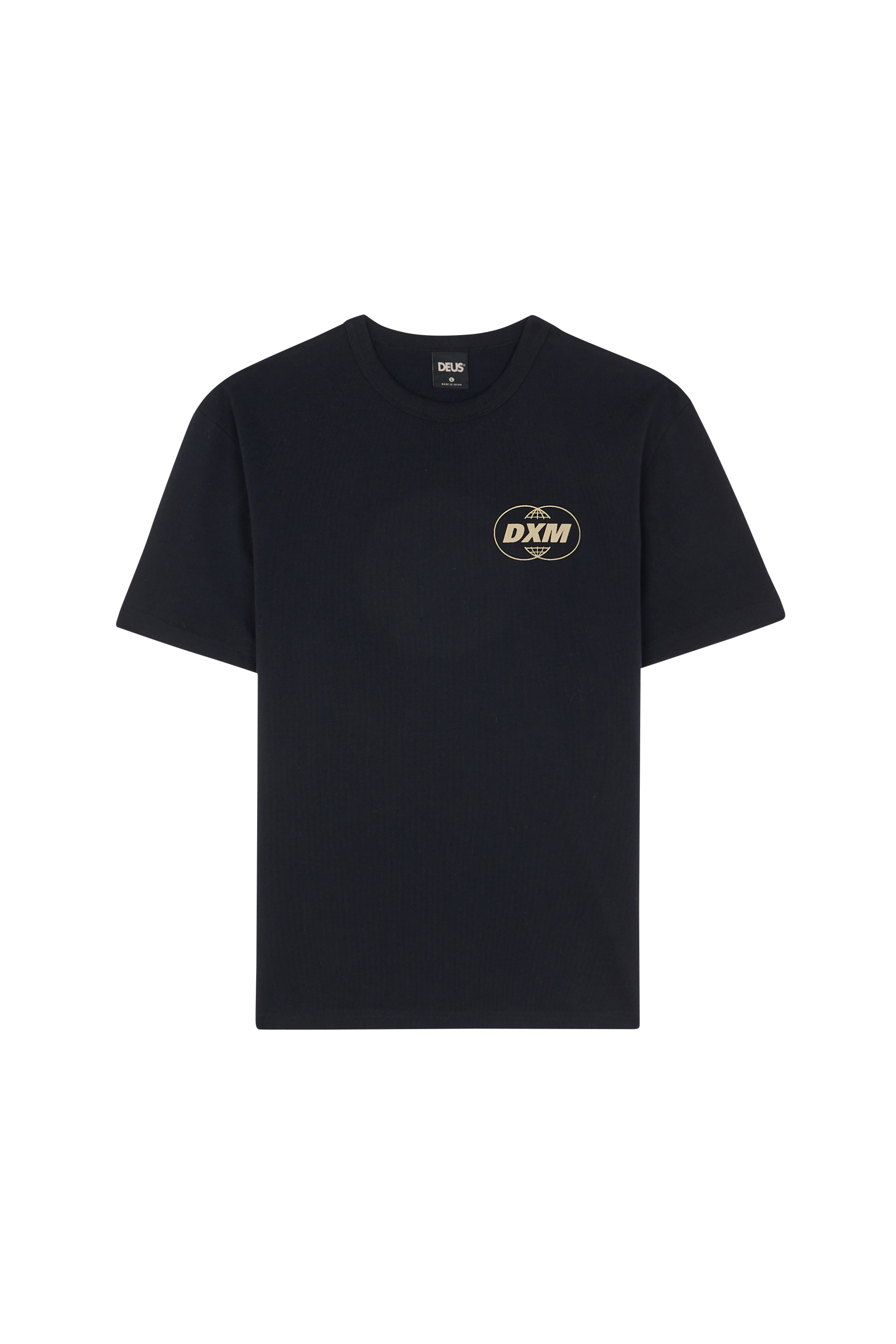 Regular-fit round-neck cotton T-shirt Black