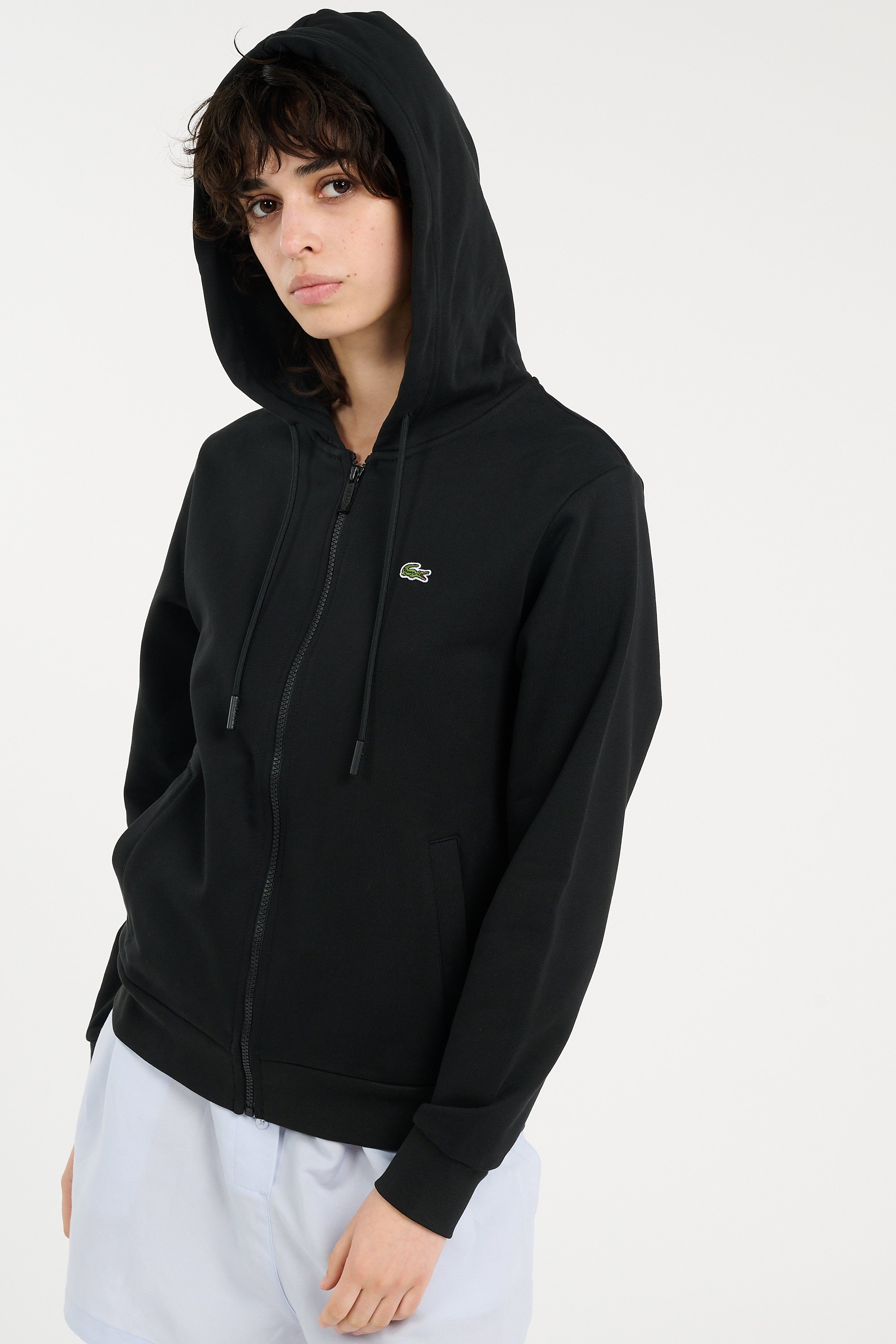 Sweatshirt zippé à capuche | Noir LACOSTE Femme