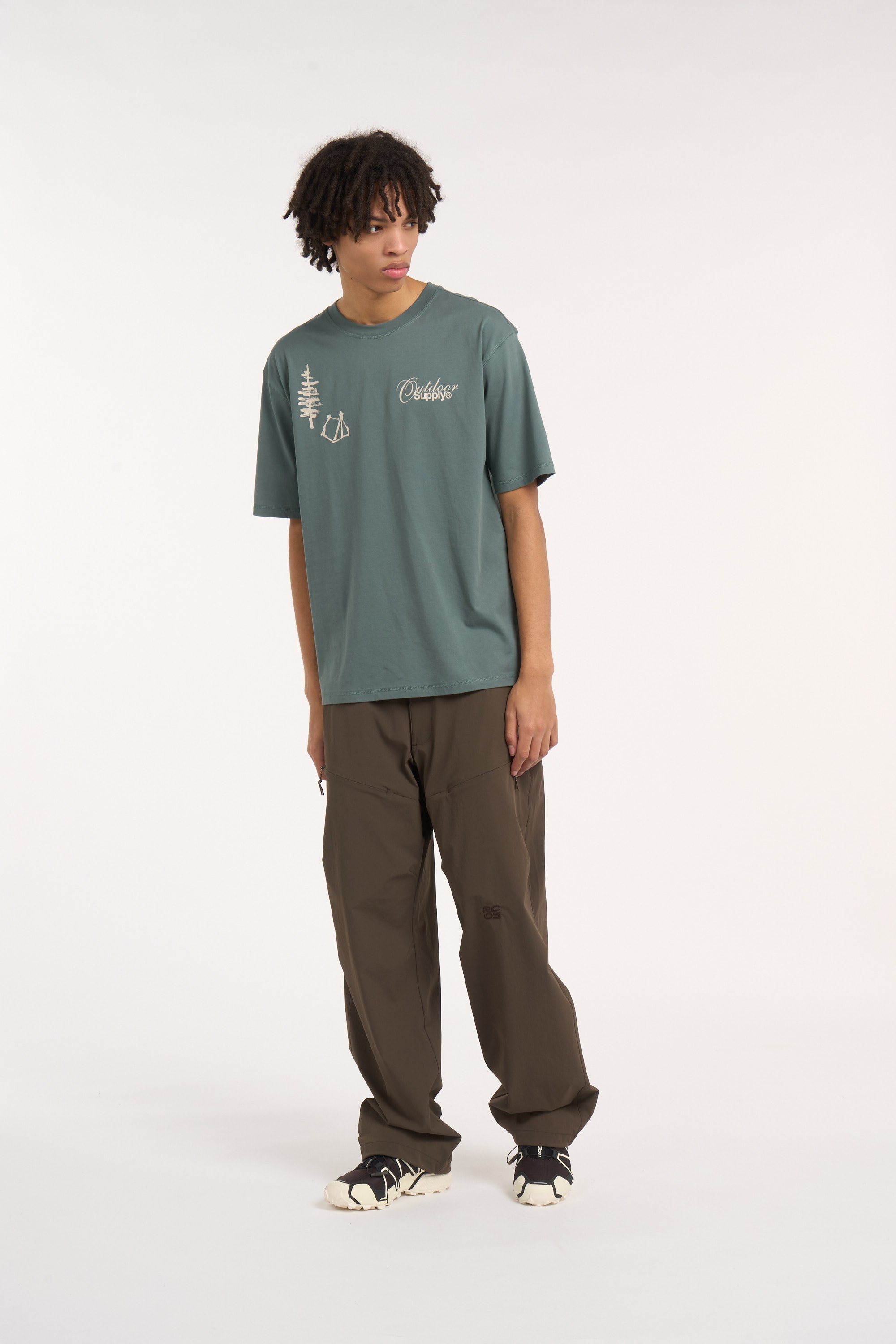 Regular-fit round-neck cotton T-shirt RC OUTDOOR SUPPLY Green