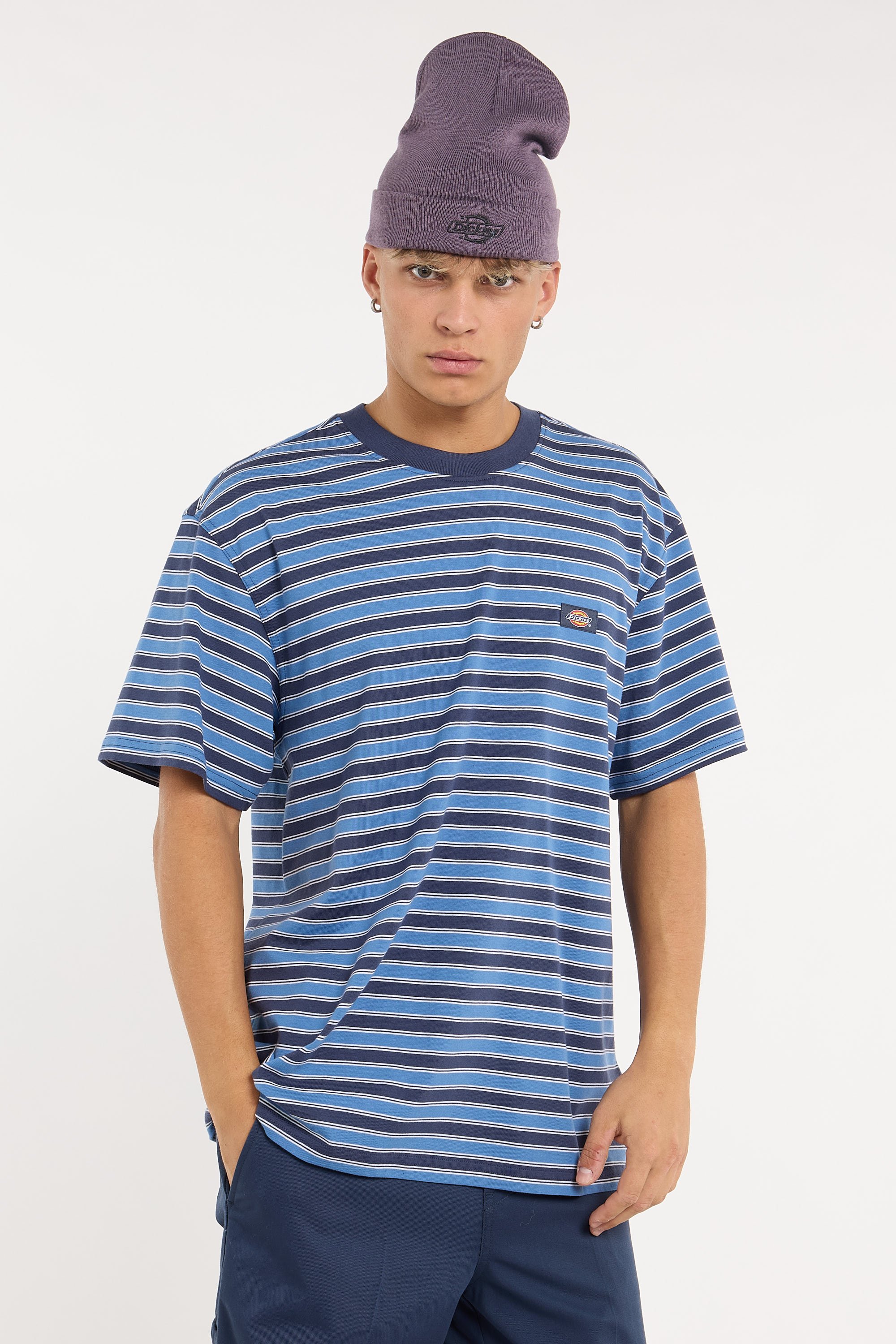 Regular-fit round-neck cotton T-shirt | Blue DICKIES Men