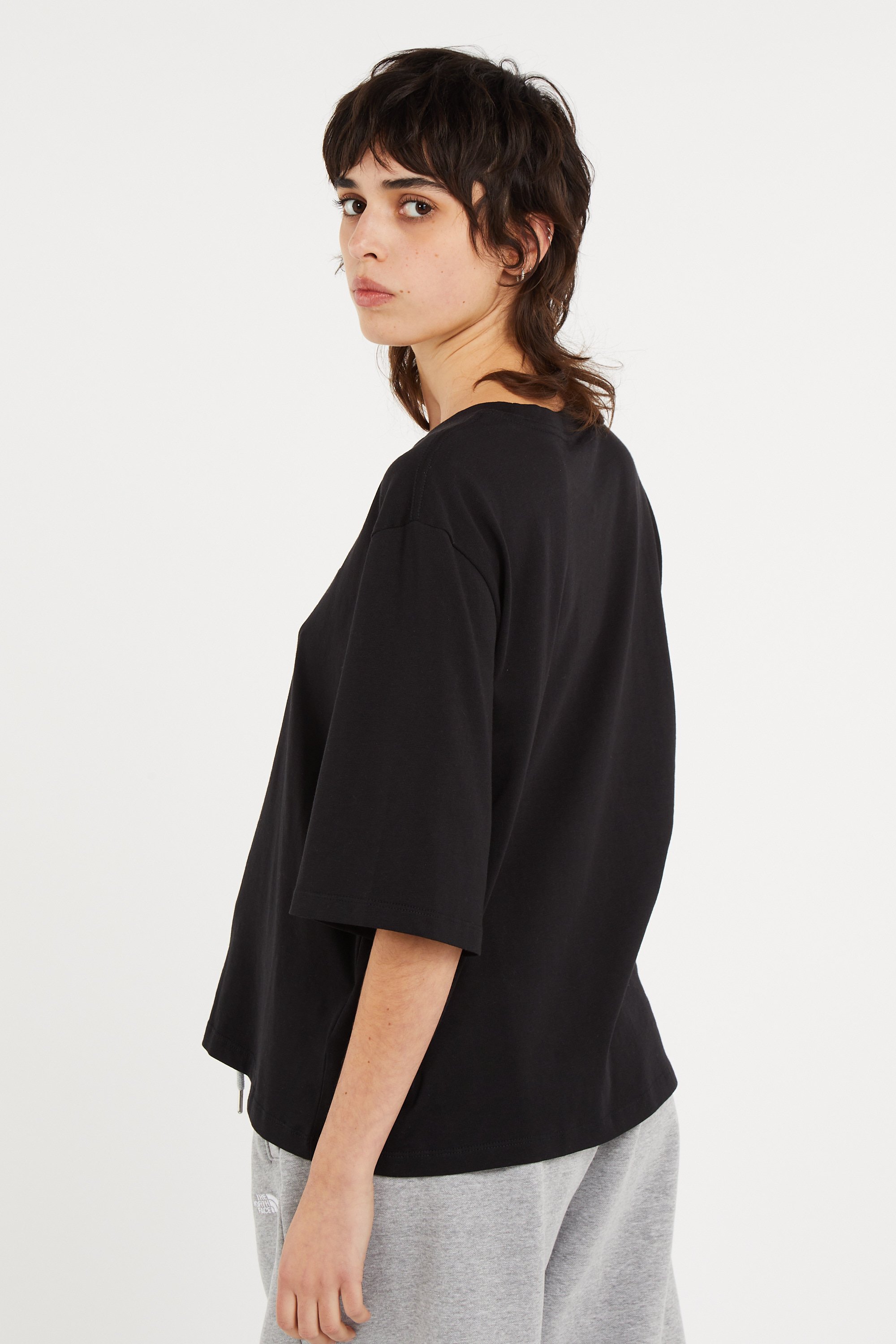 Regular-fit round-neck cotton T-shirt | Black THE NORTH FACE Women