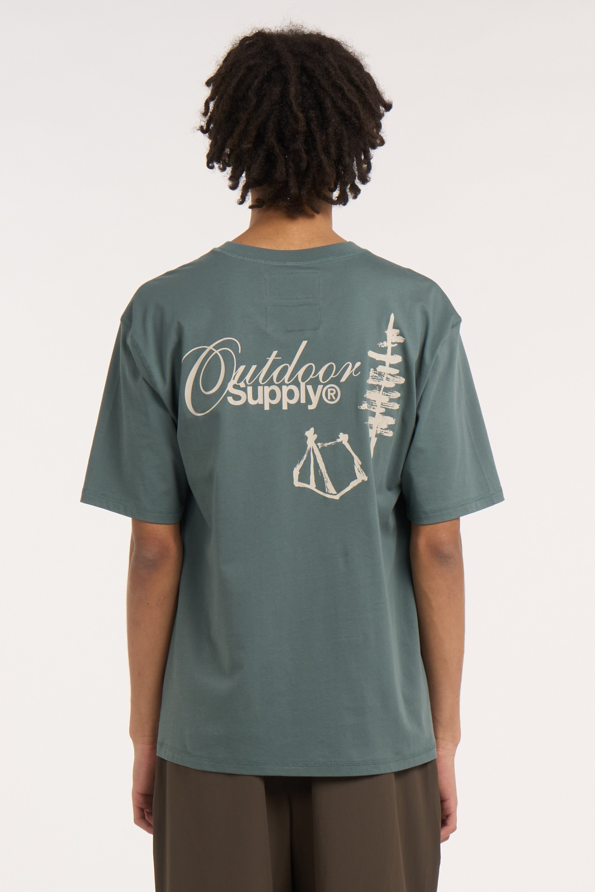 Regular-fit round-neck cotton T-shirt | Green RC OUTDOOR SUPPLY Men