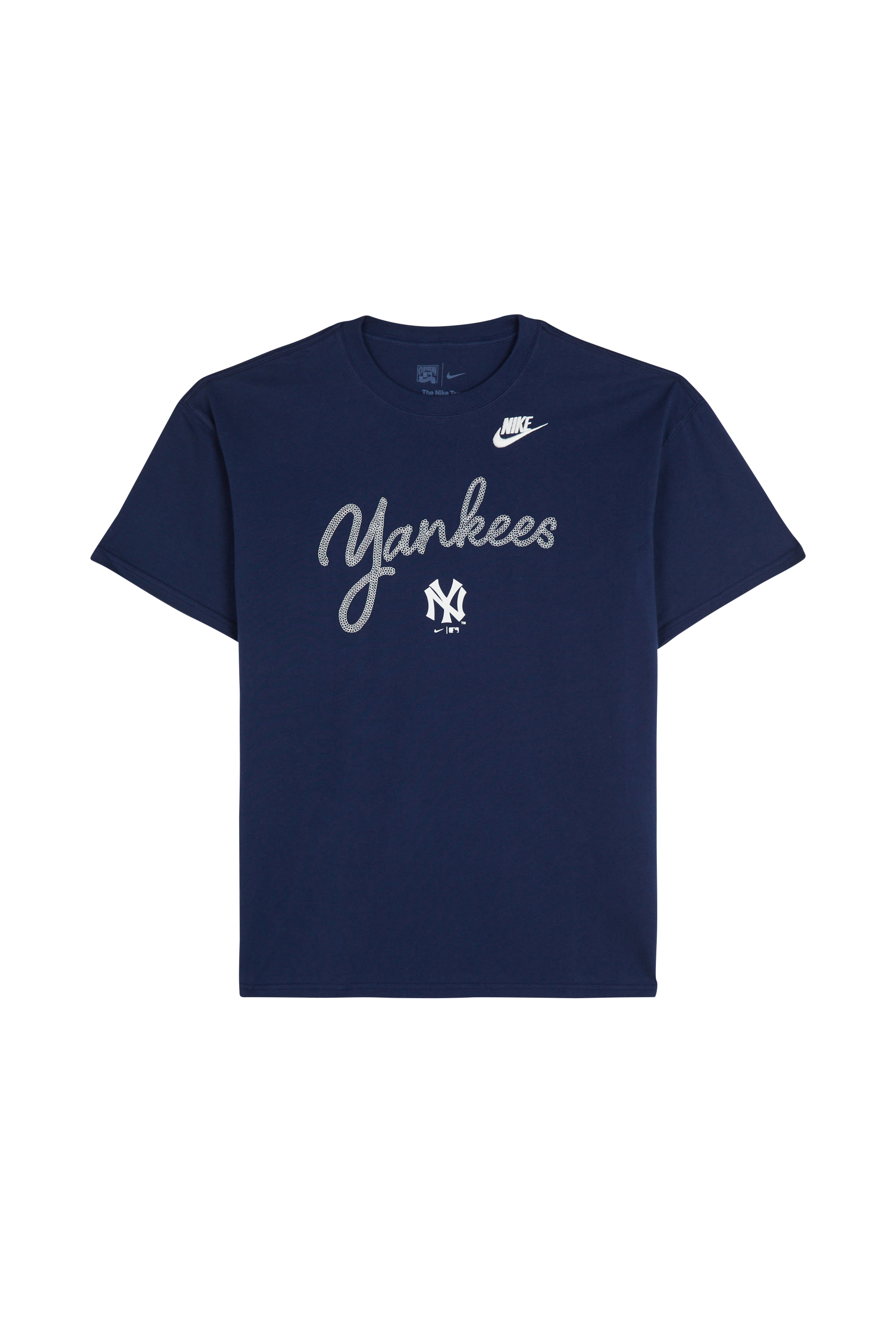 Regular-fit round-neck cotton T-shirt Blue