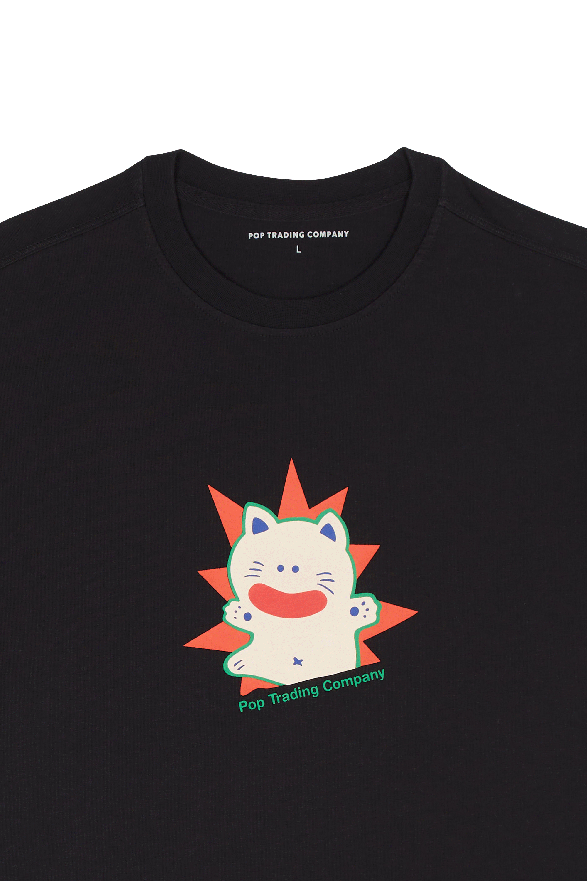 Regular-fit round-neck cotton T-shirt Black