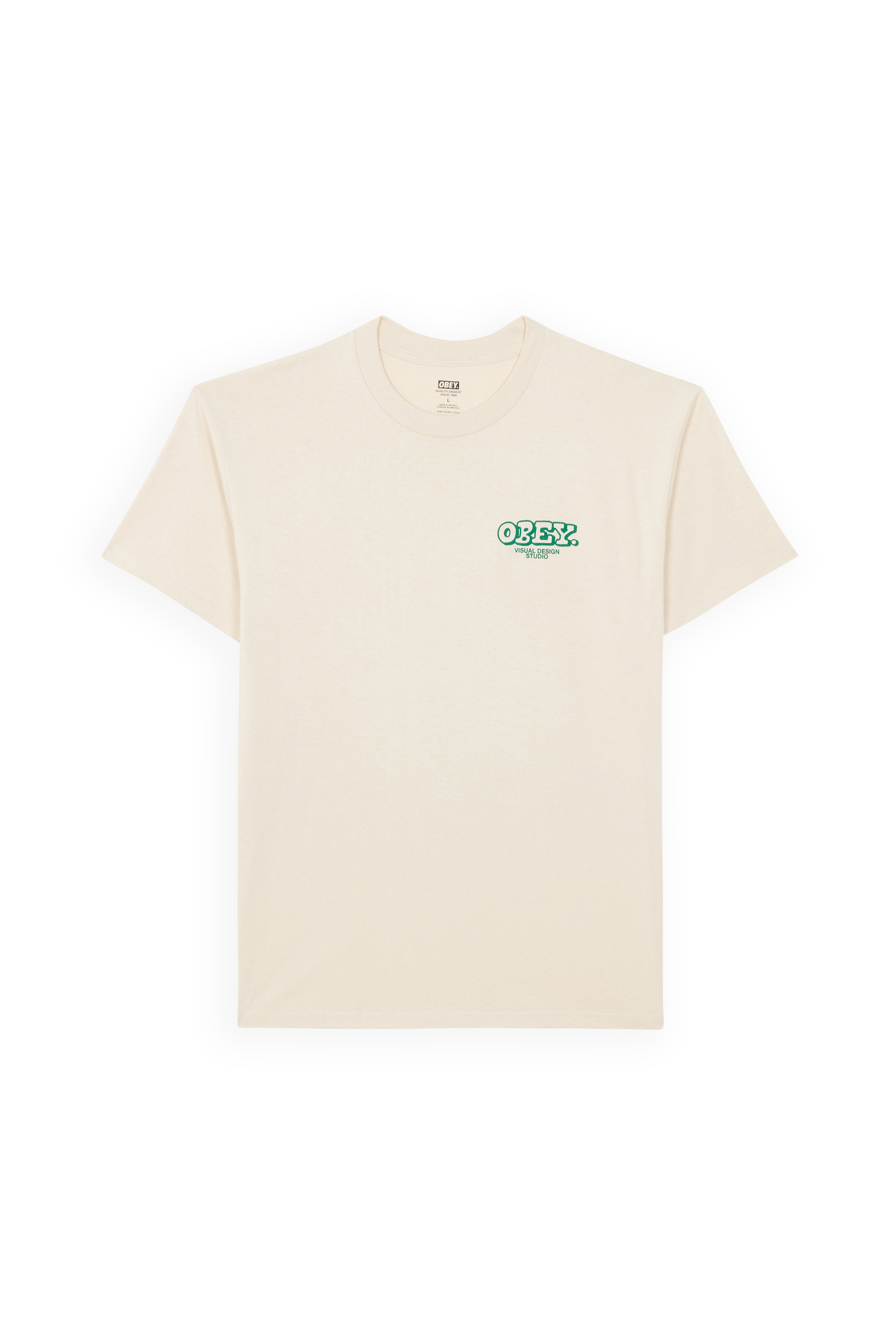 Regular-fit round-neck cotton T-shirt Beige