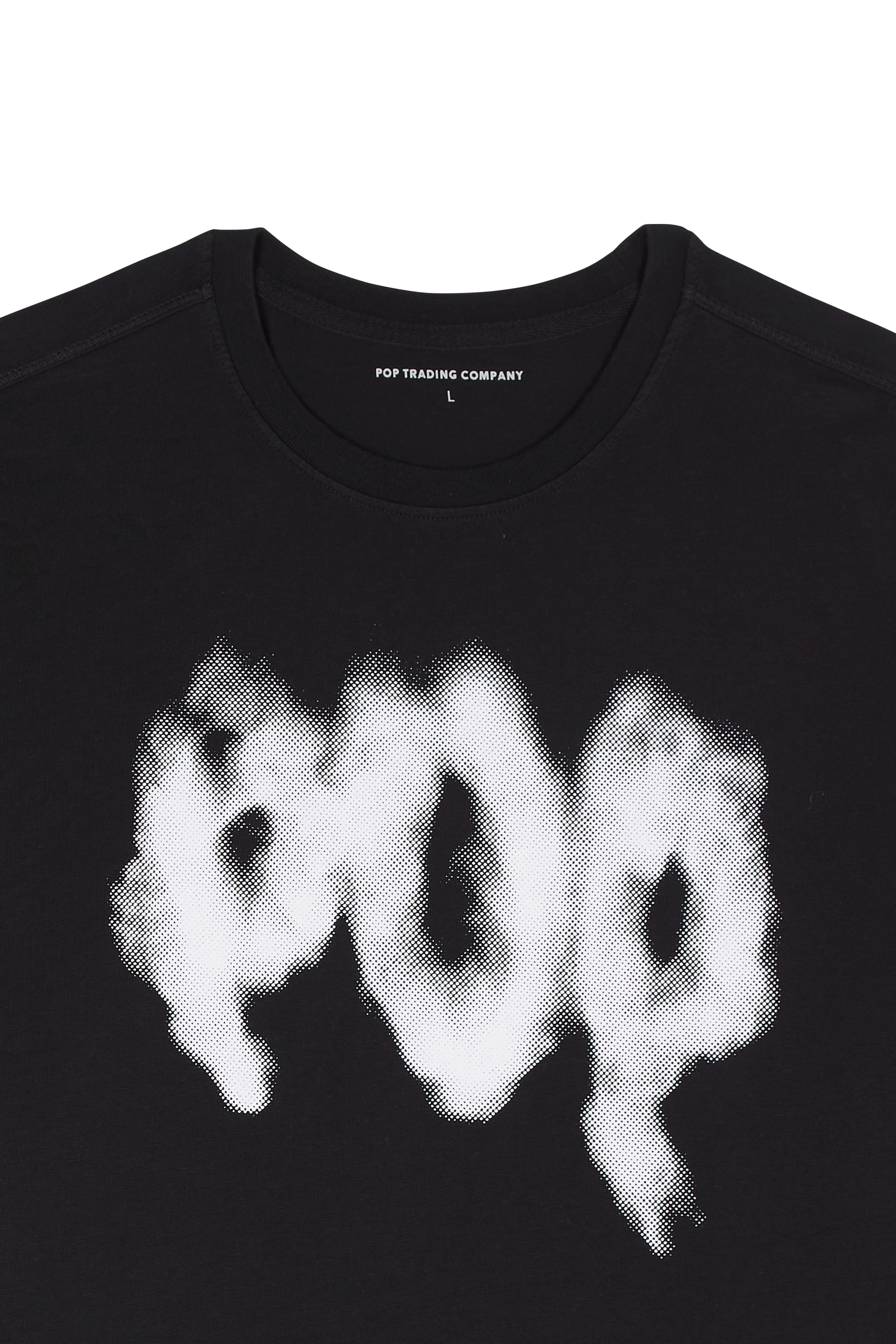 Regular-fit round-neck cotton T-shirt Black